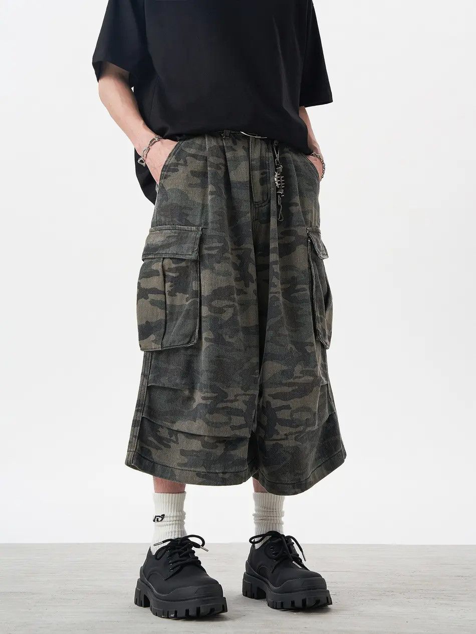 Japanese Brand × Jean Retro loose straight denim shorts Size US 32 / EU 48 - 1 Thumbnail