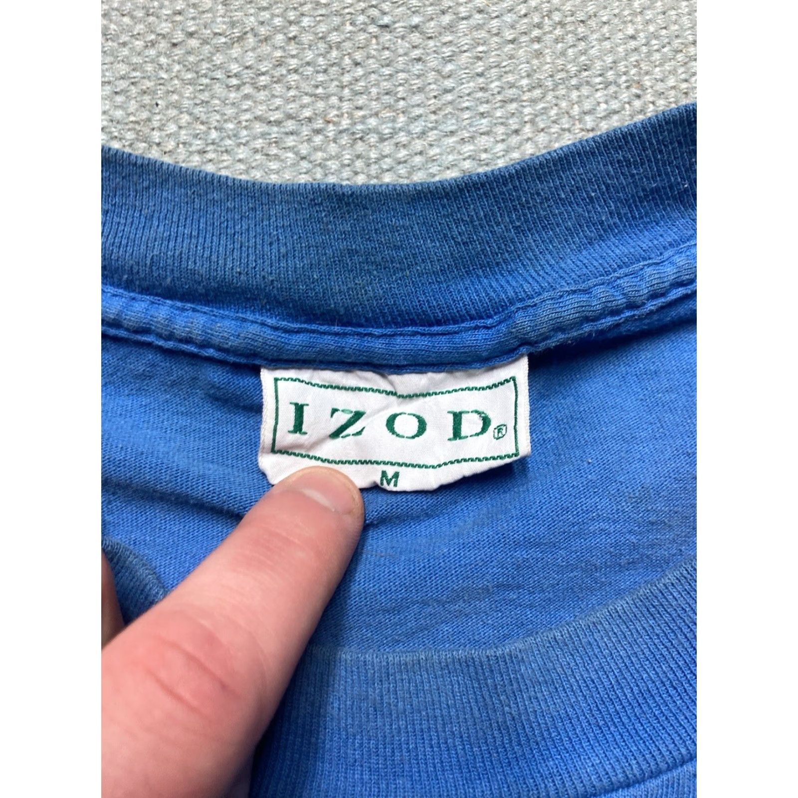 Izod VINTAGE IZOD T-SHIRT Pocket 80s 90s Cotton USA Medium Blue Mens Regular Size M Size US M / EU 48-50 / 2 - 5 Thumbnail