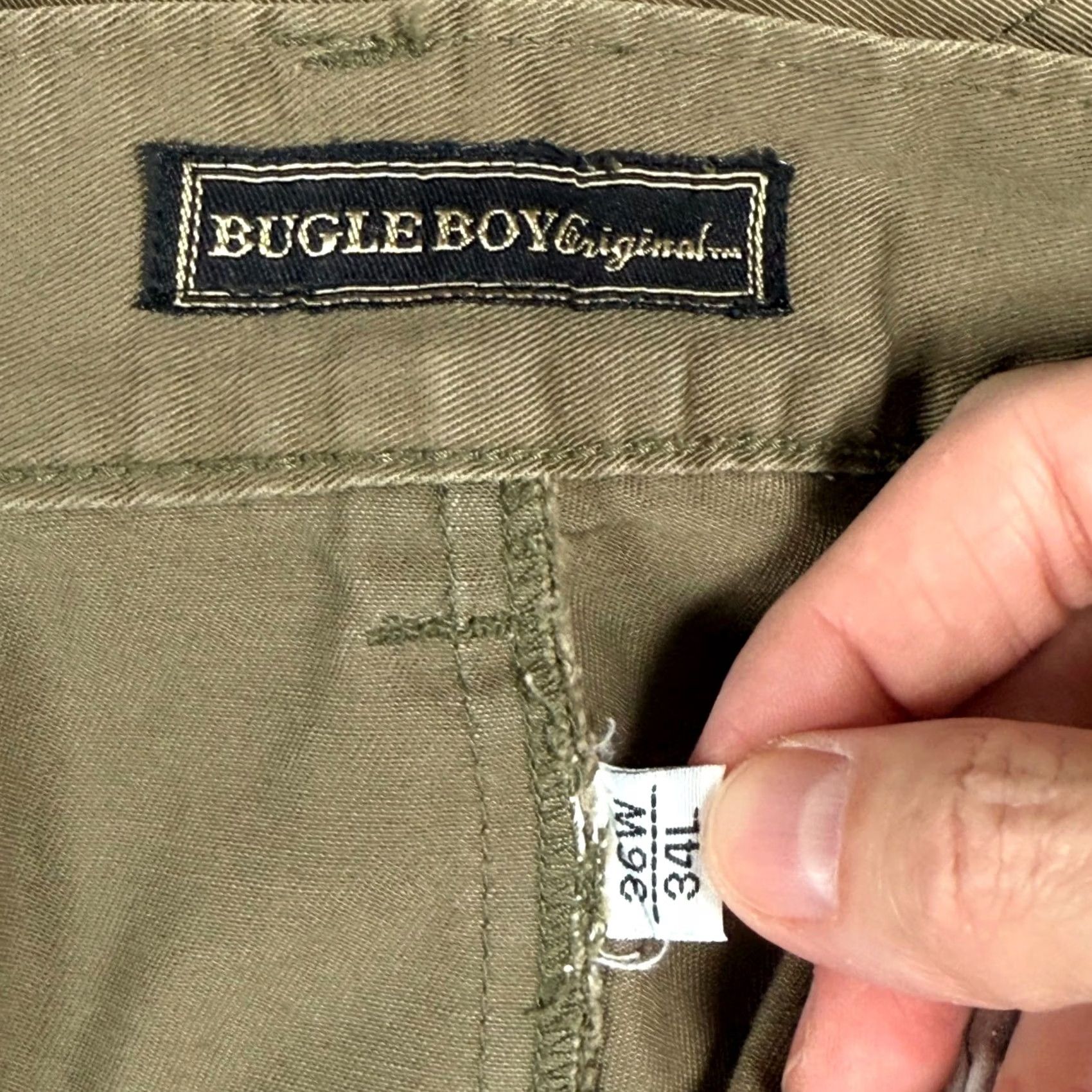Bugle Boy VINTAGE Bugle Boy Khakis Pants Mens 36x34 Beige Cotton Pleated Workwear 90s Y2K Mens Size US 36 / EU 52 - 5 Thumbnail