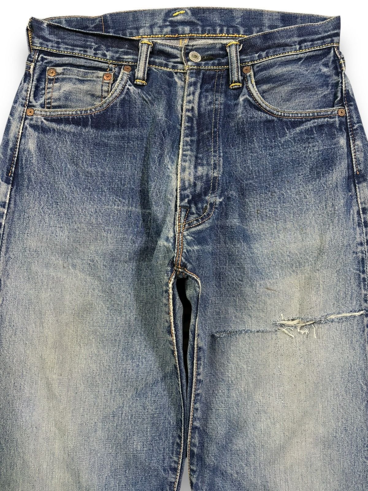 Evisu Vintage 00s Evisu Selvedge Loose Distressed Jeans by Yamane Size US 31 - 4 Thumbnail