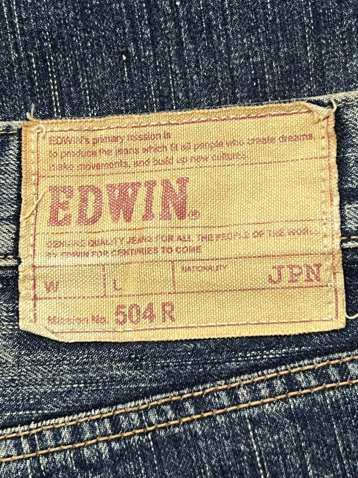 Edwin Vintage 00s Edwin 504R - Faded Mud Wash, Distressed Denim Size US 31 - 12 Thumbnail