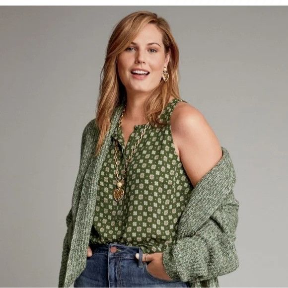 Other Cabi Sleeveless Floral Snap Tank Top S Green Print 3985 Summ Size S / US 4 / IT 40 - 6 Thumbnail