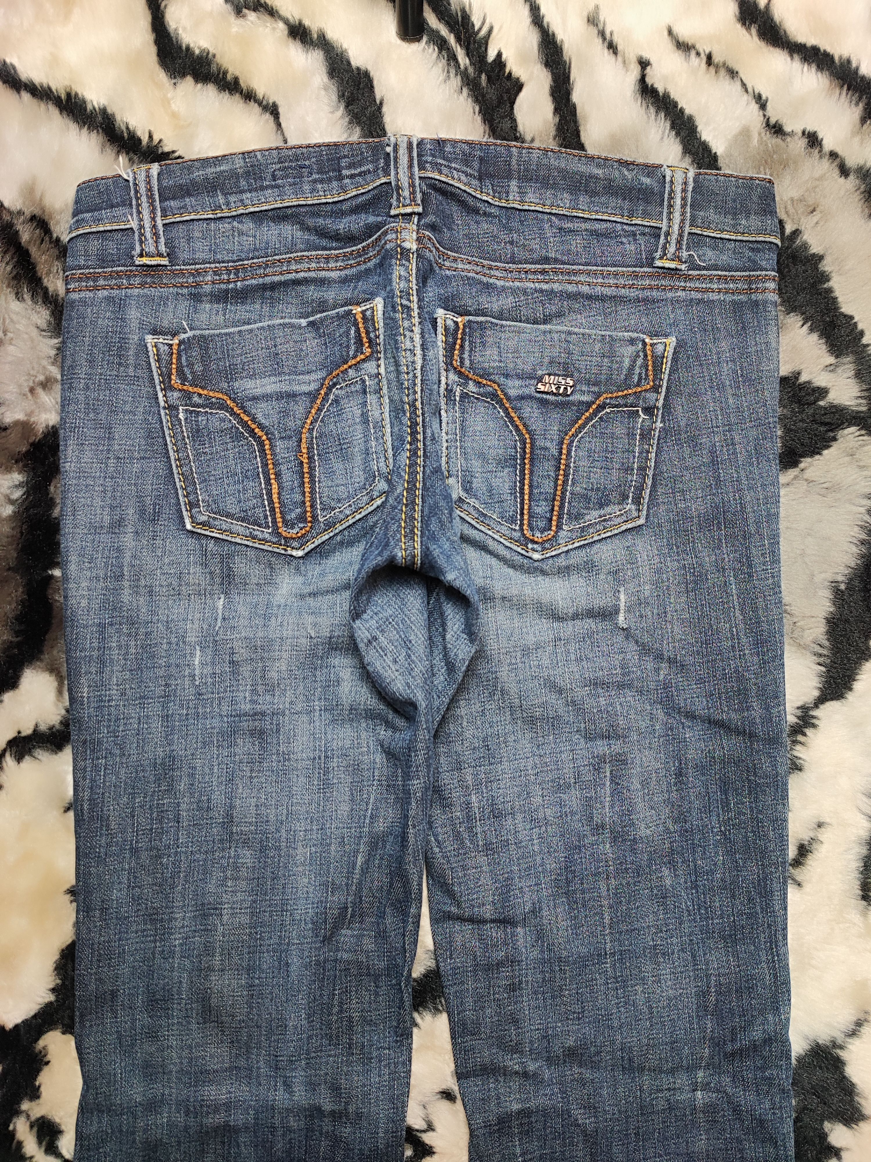 Miss Sixty Vintage 00's Y2K Miss Sixty Jeans Big Ty Distressed Low Rise Size 30" / US 8 / IT 44 - 14 Thumbnail