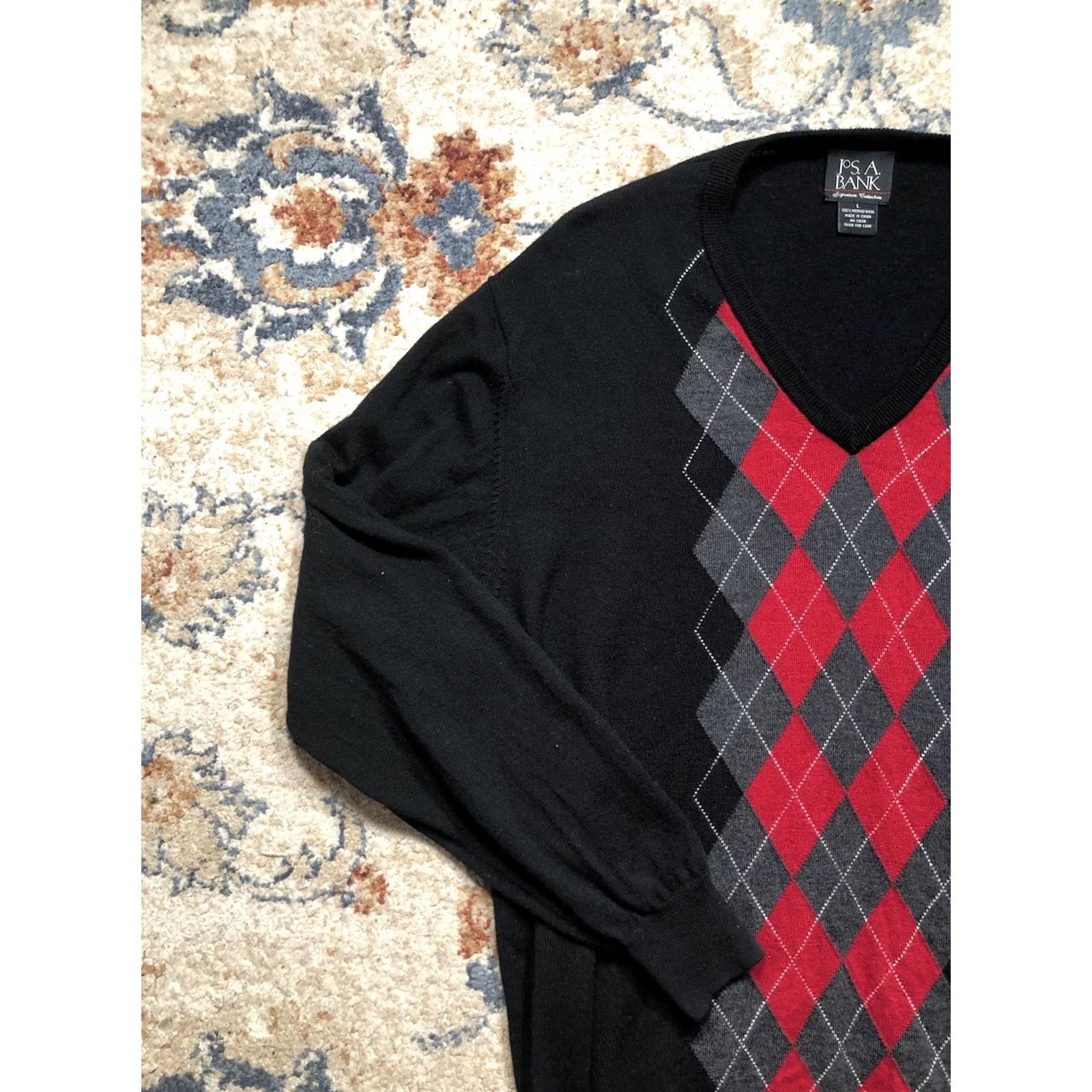 Jos. A. Bank VINTAGE Jos. A. Bank Sweater Vest Shirt Black L 100% Merino Wool Pullover Unisex Adults Mens Womens Size US L / EU 52-54 / 3 - 3 Thumbnail