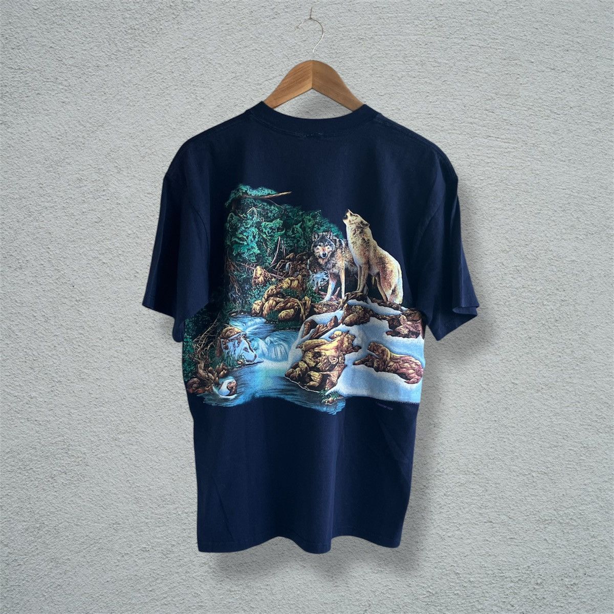 Other Vintage 90s Wrap Around Wolf Nature Tee Shirt Animal Habitat Size US L / EU 52-54 / 3 - 6 Thumbnail