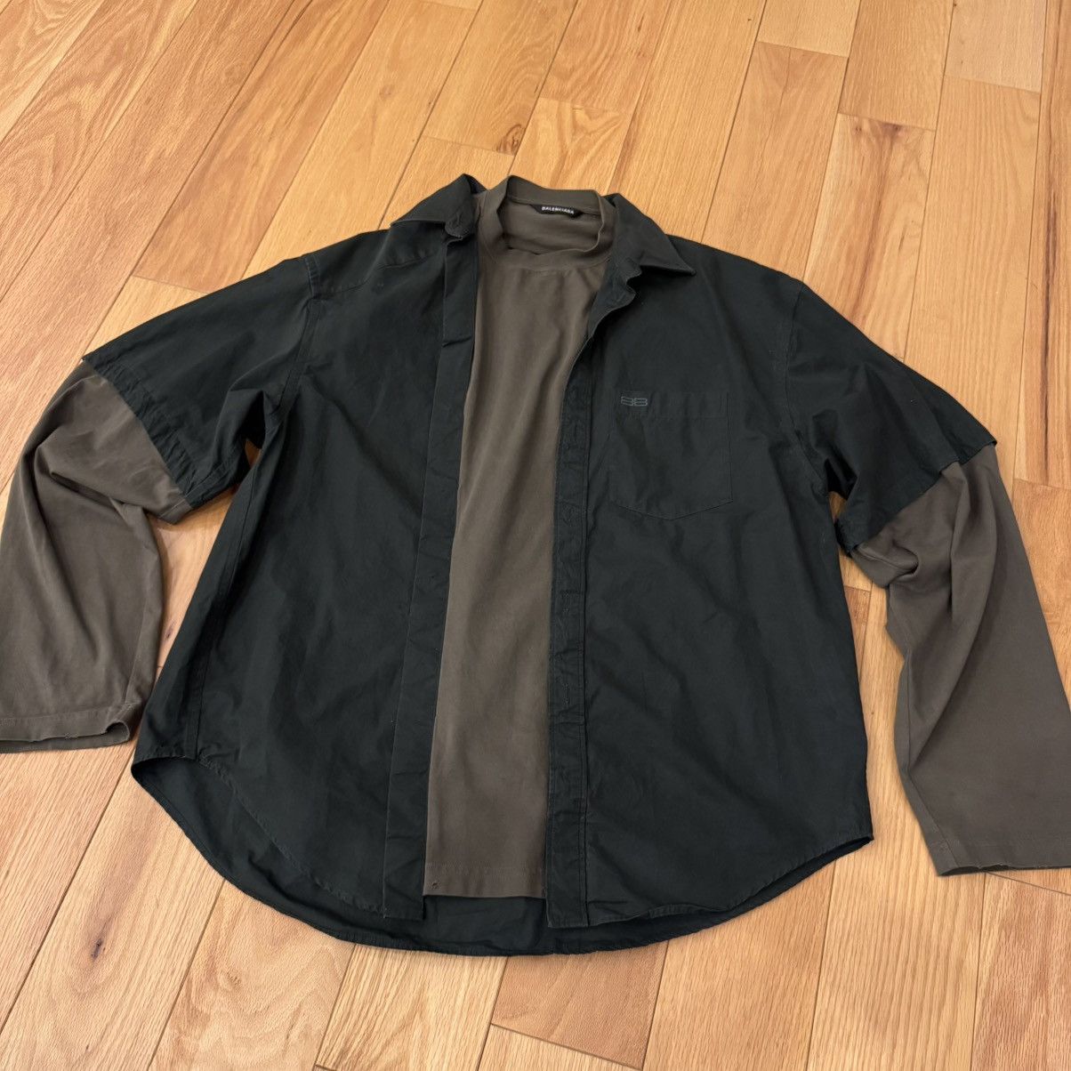 Balenciaga Balenciaga BB Icon Trompe L'oeil Layered Shirt Size US M / EU 48-50 / 2 - 2 Thumbnail