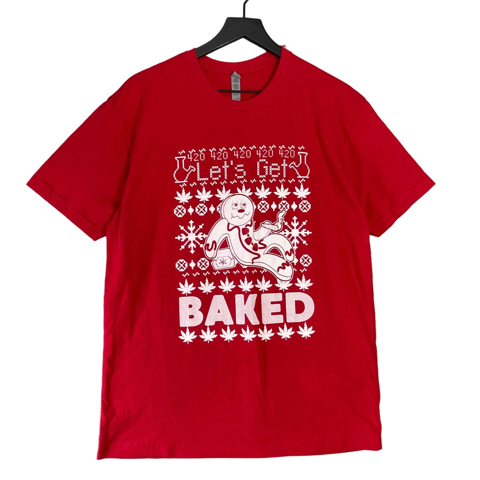 Gildan Men's Let's Get Baked Ugly Christmas T-Shirt Red Size L Size US L / EU 52-54 / 3 - 1 Thumbnail