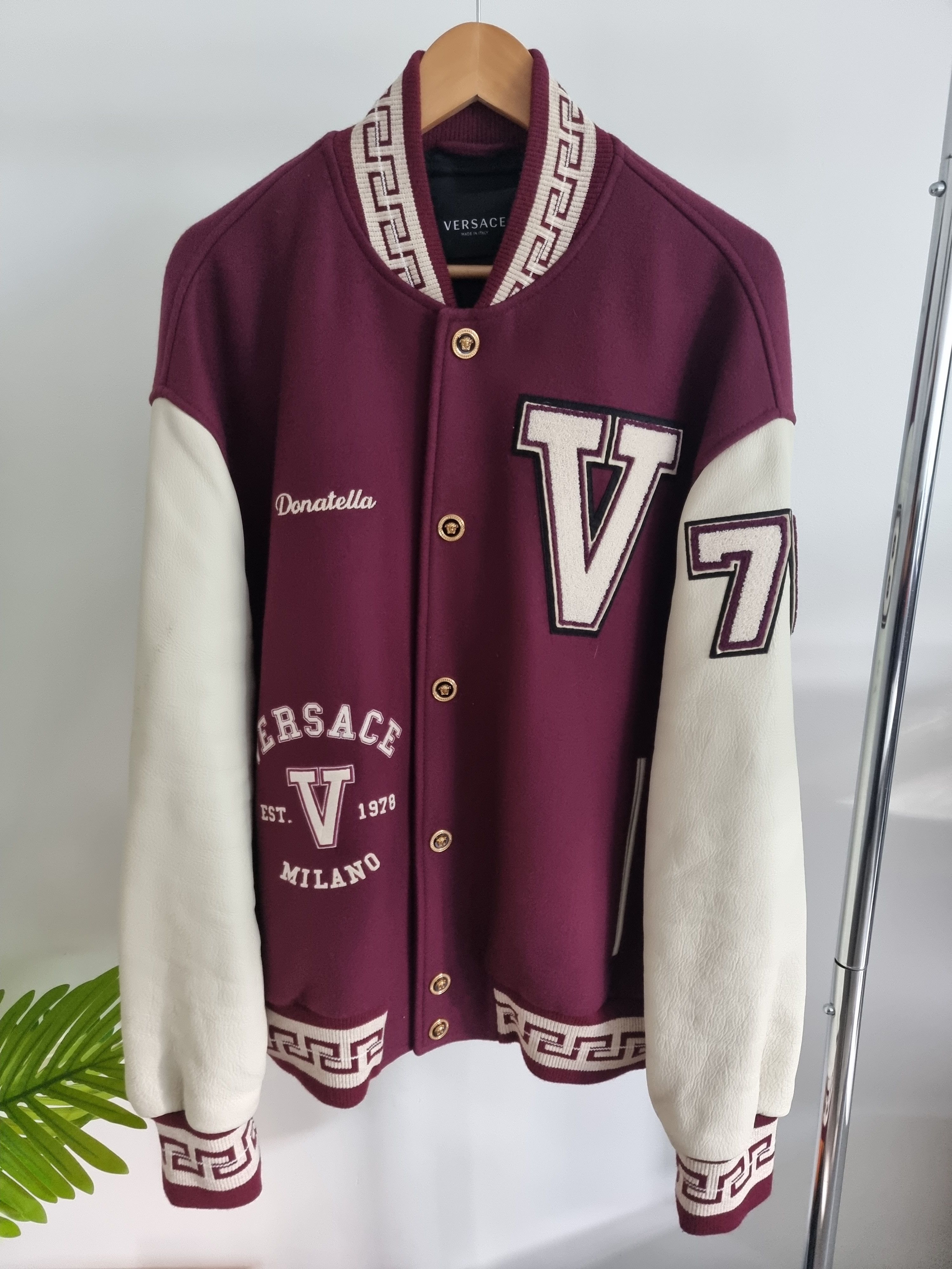 image of Versace Bomber in Burgundy, Men's (Size XL)