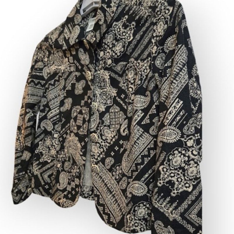 Coldwater Creek Coldwater Creek Women’s Petite Medium Patterned Jacket Size M / US 6-8 / IT 42-44 - 3 Thumbnail