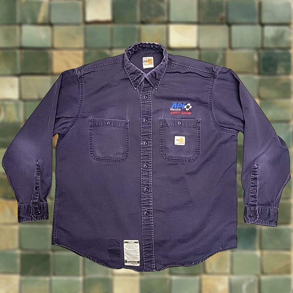 Carhartt Carhartt FR Shirt Men L Blue Flame Fire Resistant Long Sleeve Workwear Shirt Size US L / EU 52-54 / 3 - 1 Thumbnail