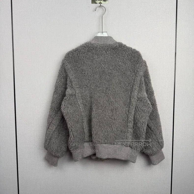 Max Mara Max Mara Grey Teddy Pilot Jacket Size XXS / US 00 / IT 34 - 2 Thumbnail