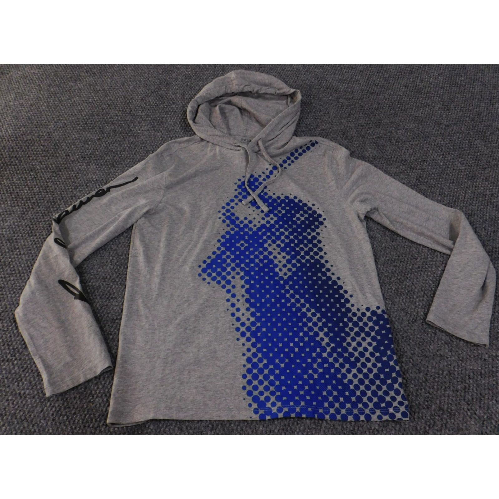Polo Ralph Lauren Polo Ralph Lauren Hoodie Shirt Mens Small Gray Blue Graphic Long Sleeve Pullover Size US S / EU 44-46 / 1 - 3 Thumbnail