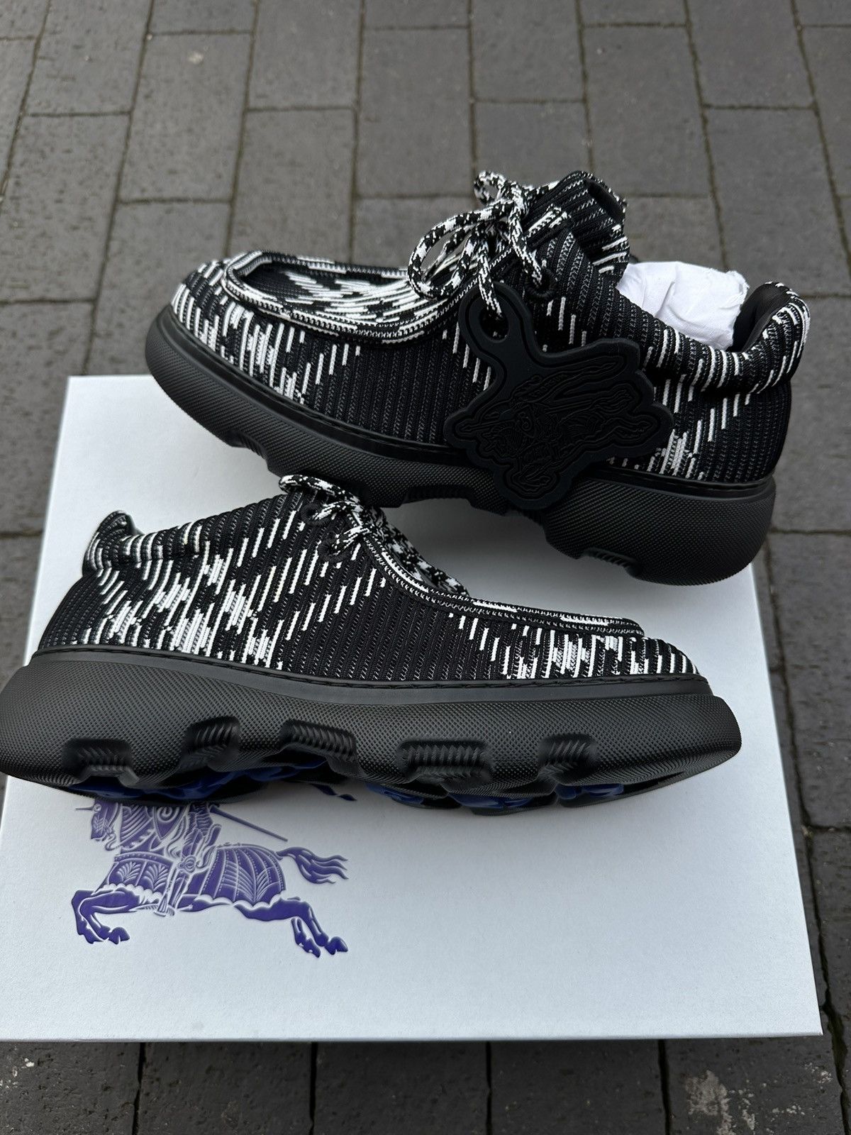 Burberry checked round-toe derby shoes