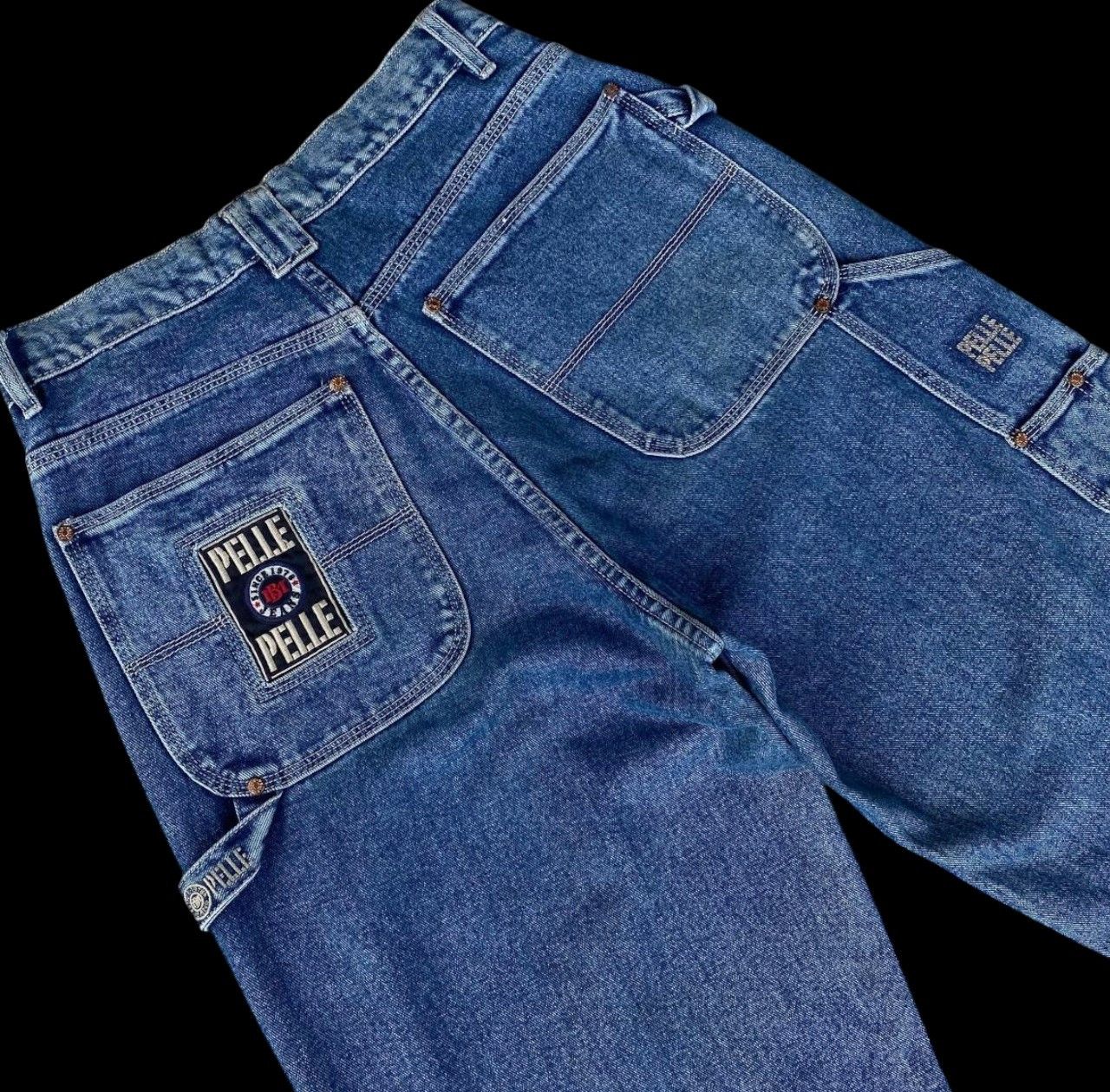 JNCO × Pelle Pelle × Vintage RARE VTG 90S PELLE PELLE M.BUCHANAN BAGGY WIDELEG JNCO STYLE Size US 30 / EU 46 - 12 Thumbnail