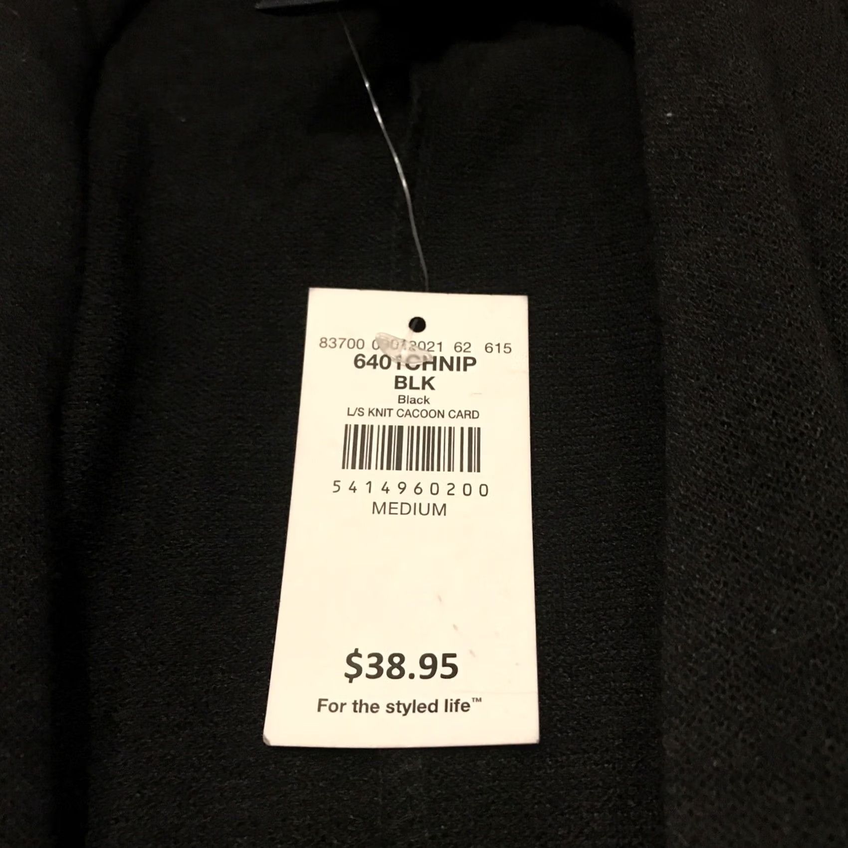 Vintage Buck le Day trip Womens M Black Open Cardigan NWT B25 Size M / US 6-8 / IT 42-44 - 4 Thumbnail