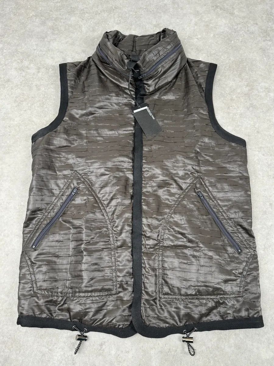 Emporio Armani SS2010 Emporio Armani Brown Satin Crocodile Effect Avant-Garde Vest Size US S / EU 44-46 / 1 - 1 Thumbnail
