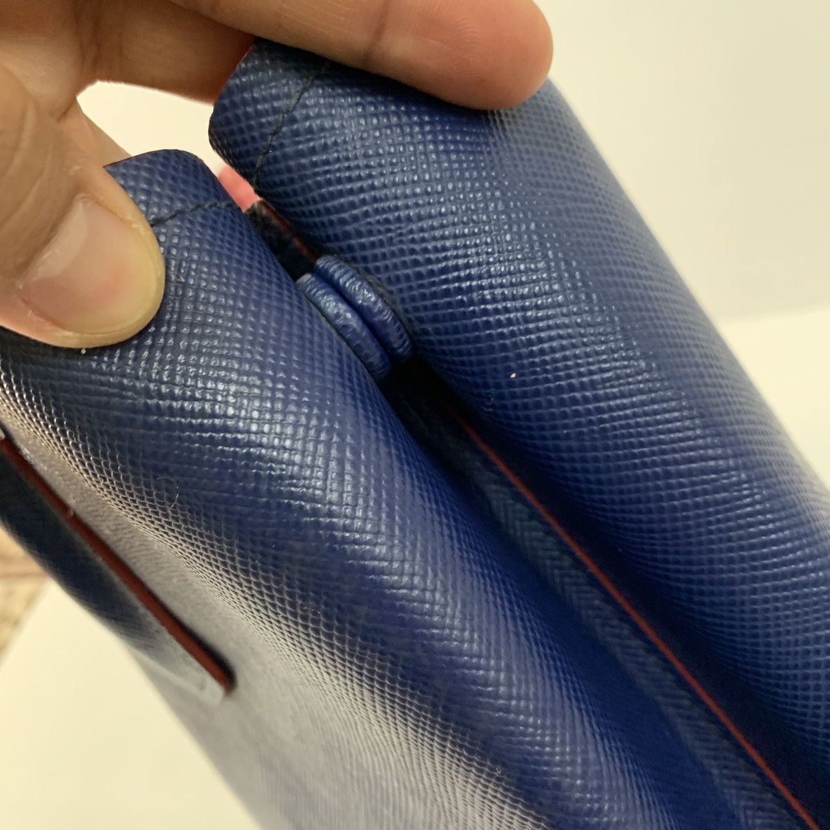 Prada Prada Leather Blue Shoulder Bag Size ONE SIZE - 9 Thumbnail