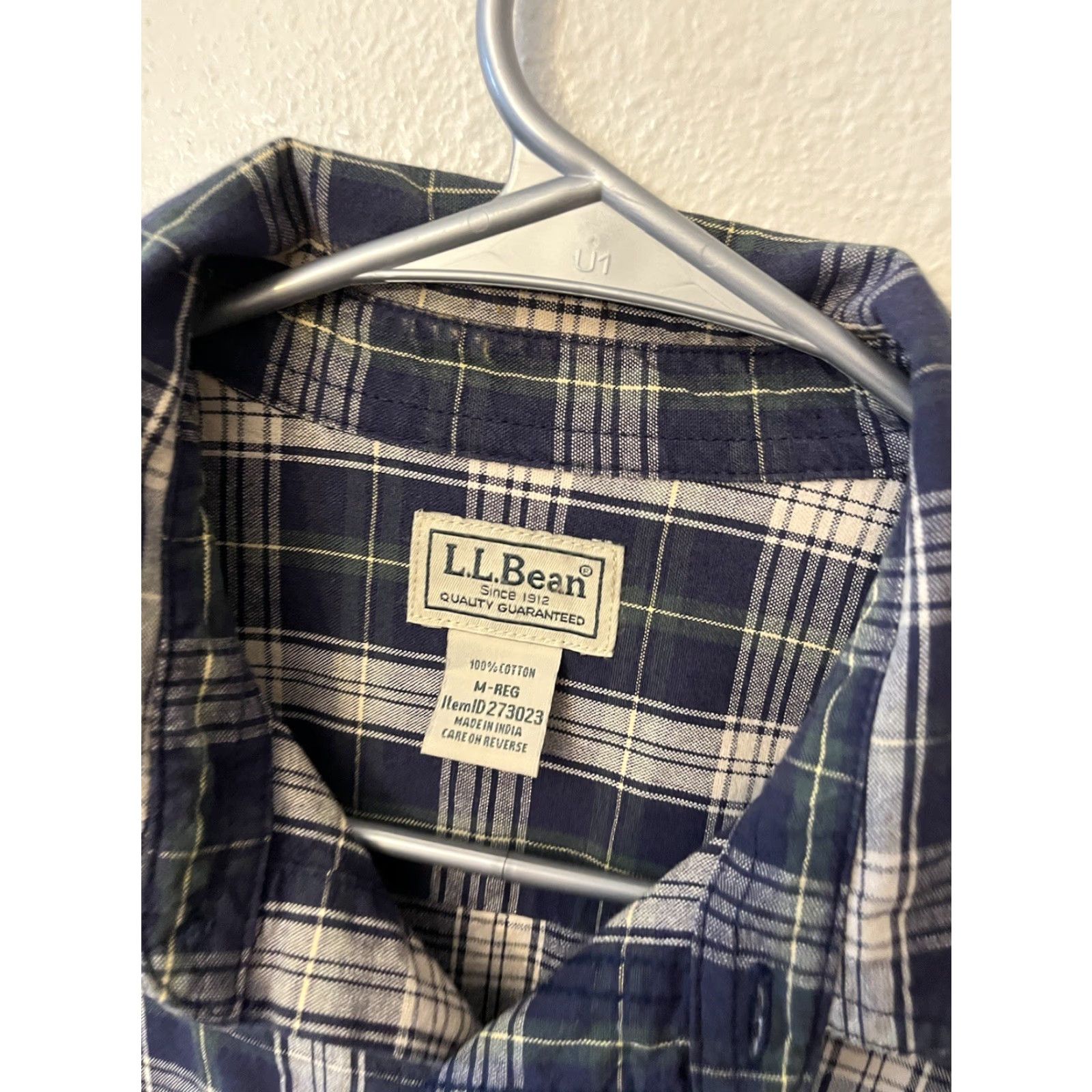 Vintage LL Bean Traditional Fit Plaid 100% Cotton Long Sleeve Button Down Shirt M Blue Men Shirt Button-Up Classic Pocket Size US M / EU 48-50 / 2 - 3 Thumbnail