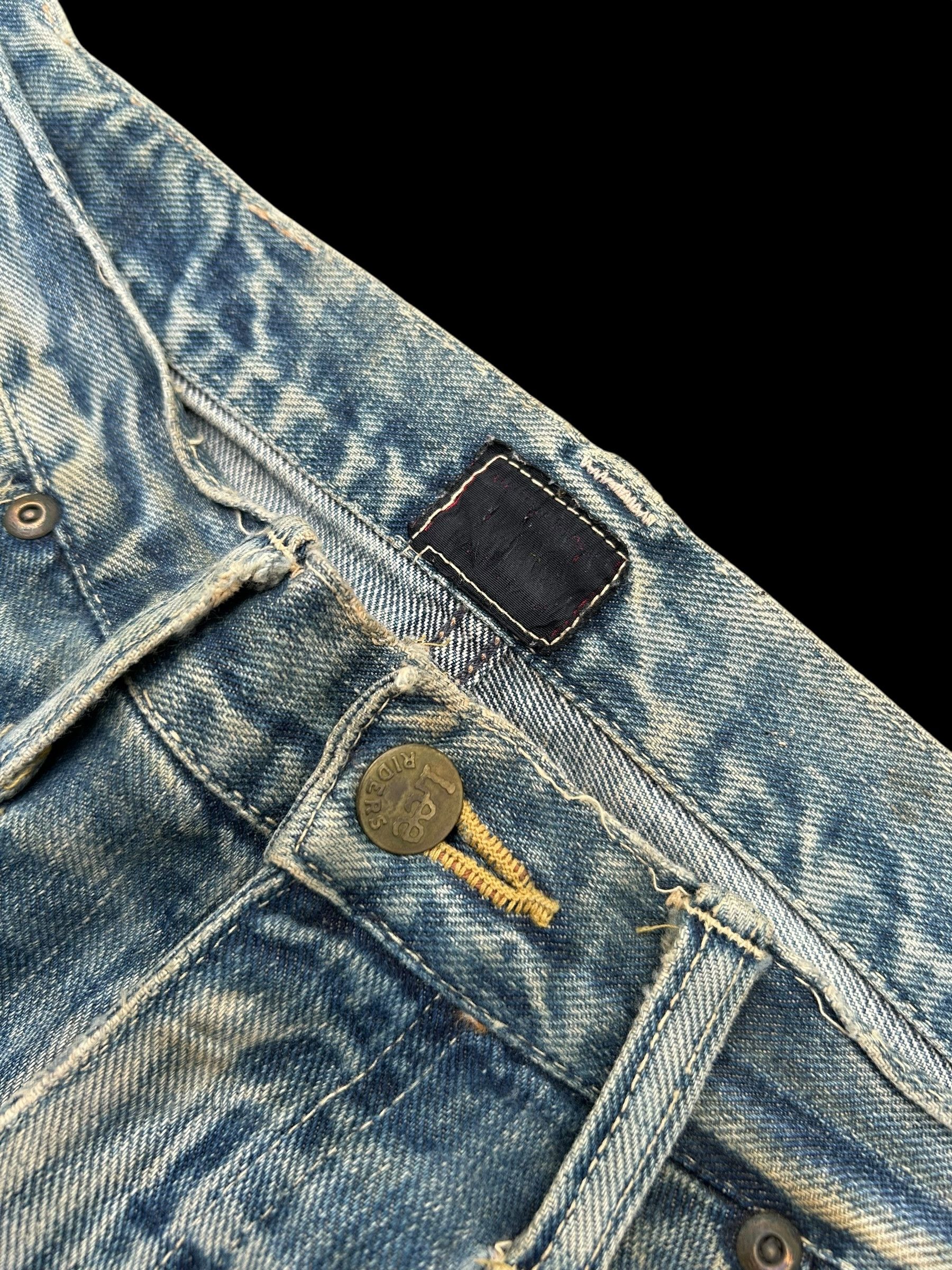 Kapital × Lee × Vintage Thrashed Vintage Lee Riders Selvedge Denim Jeans Size US 35 - 7 Thumbnail