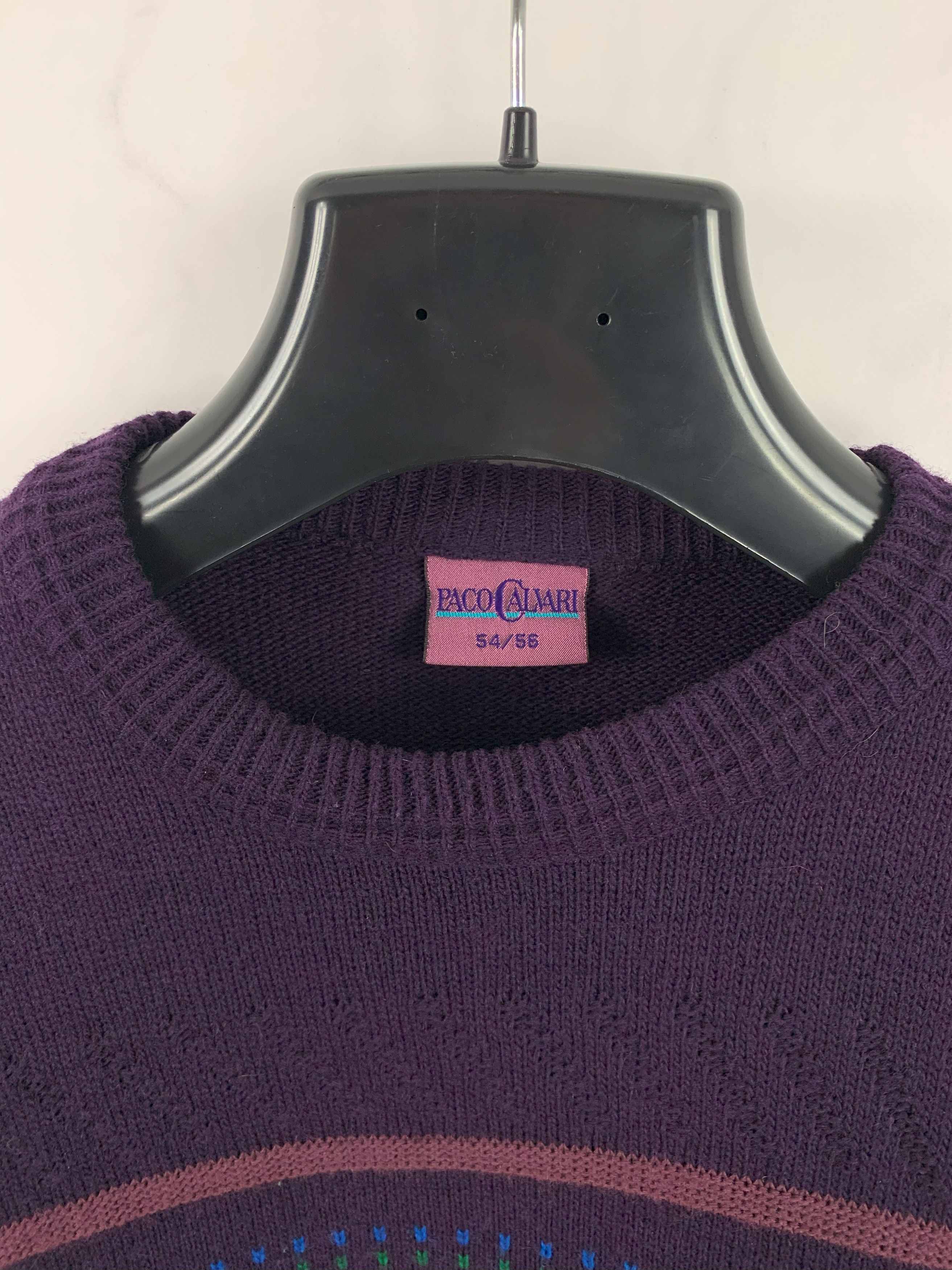 Other Vintage Paco Calvari Wool/Acrylic Geometric Pattern Sweater Size US L / EU 52-54 / 3 - 11 Thumbnail