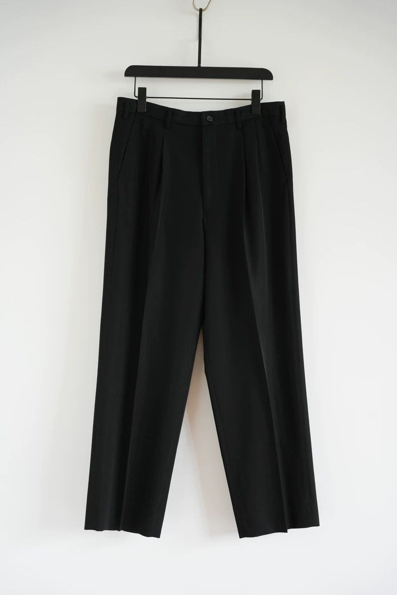 Yohji Yamamoto Yohji Yamamoto size l 90s pleated wool straight-leg trouse Size US 30 / EU 46 - 1 Thumbnail