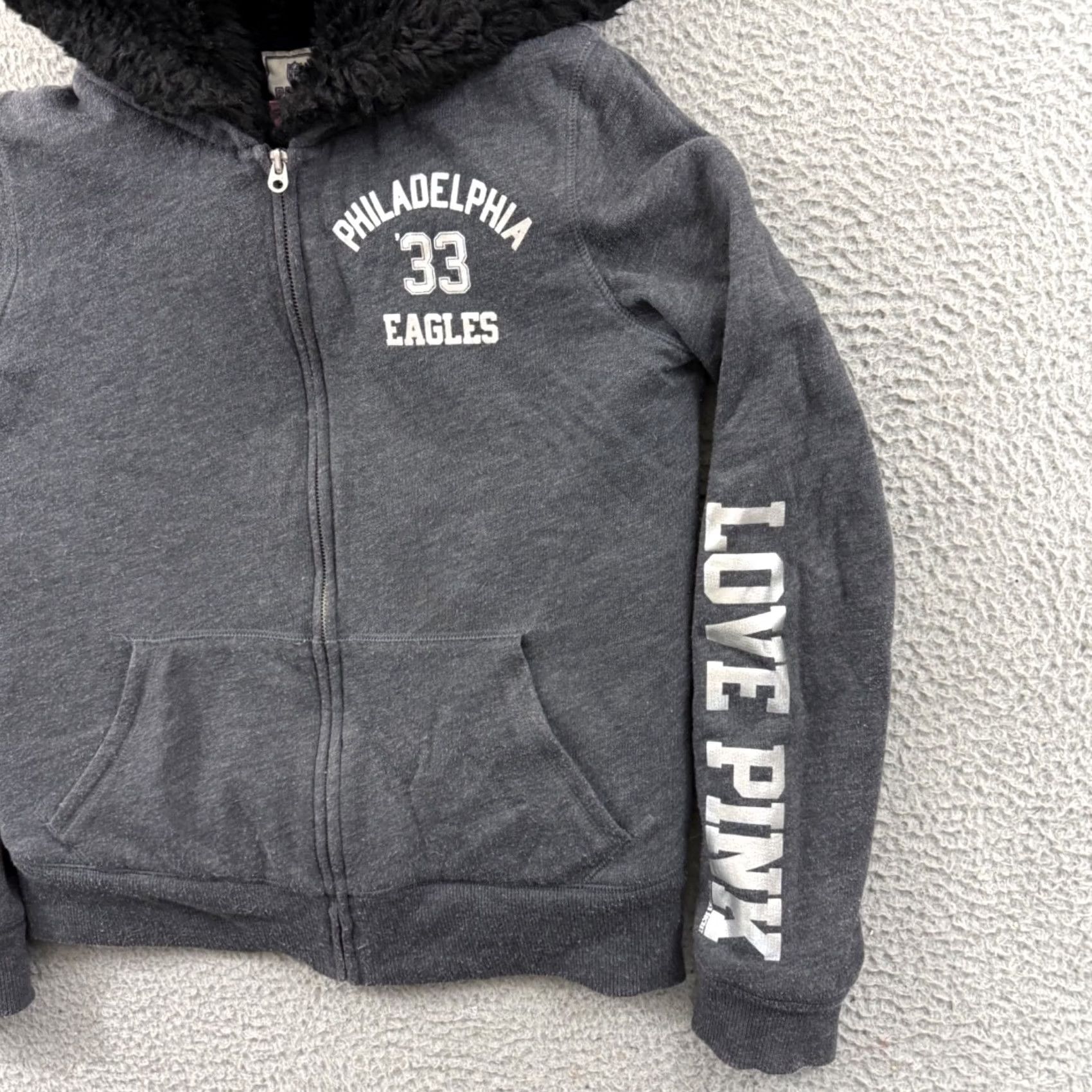 Victoria's Secret VINTAGE Philadelphia Eagles Pink Victoria’s Secret Jacket Womens Small NFL Hooded Sherpa Size S / US 4 / IT 40 - 6 Thumbnail
