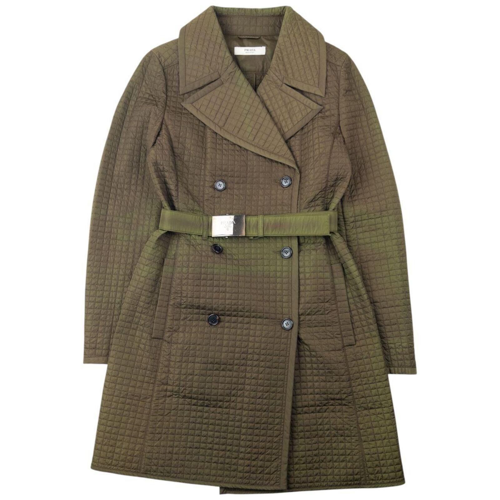 Prada Vintage 2000s Prada Quilted Belt Waist Trench Jacket Size M Size M / US 6-8 / IT 42-44 - 1 Thumbnail