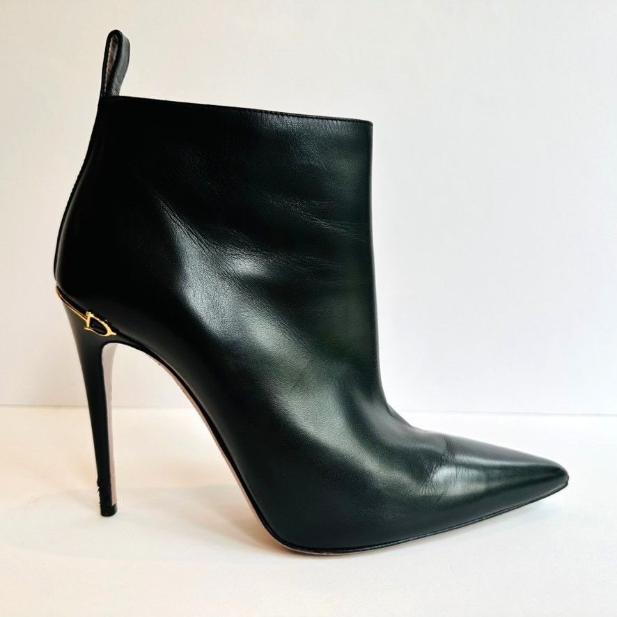 Gucci Gucci Black Ankle Boot Size 39.5 Spike Point Toe Horsebit Size US 9.5 / IT 39.5 - 1 Thumbnail