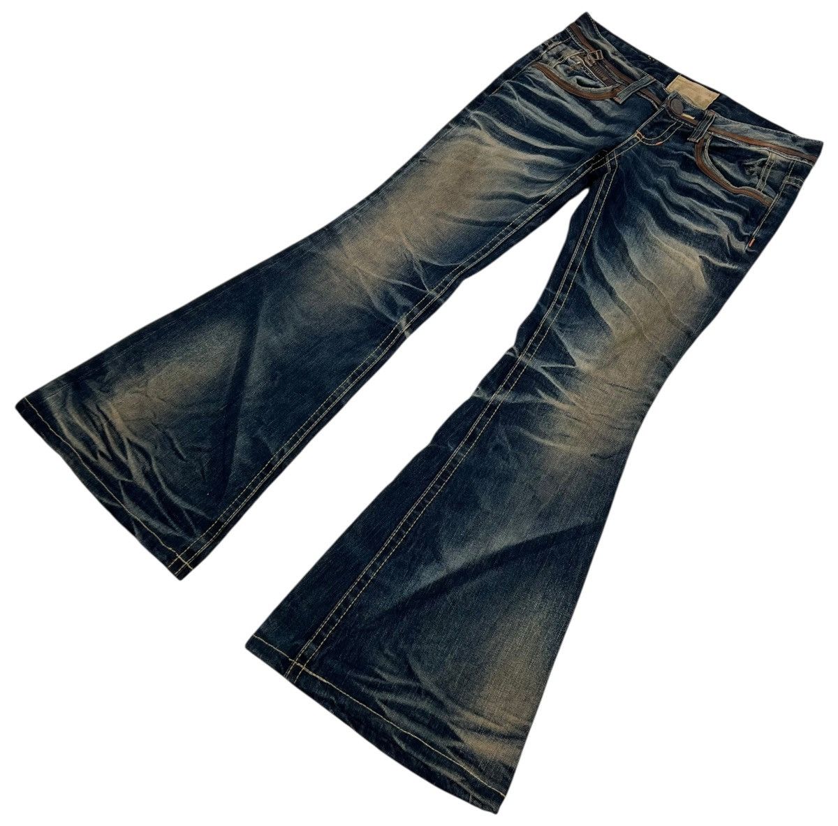 Japanese Brand Vintage Lolita Mud Wash Flaired Jeans Size US 32 / EU 48 - 12 Thumbnail