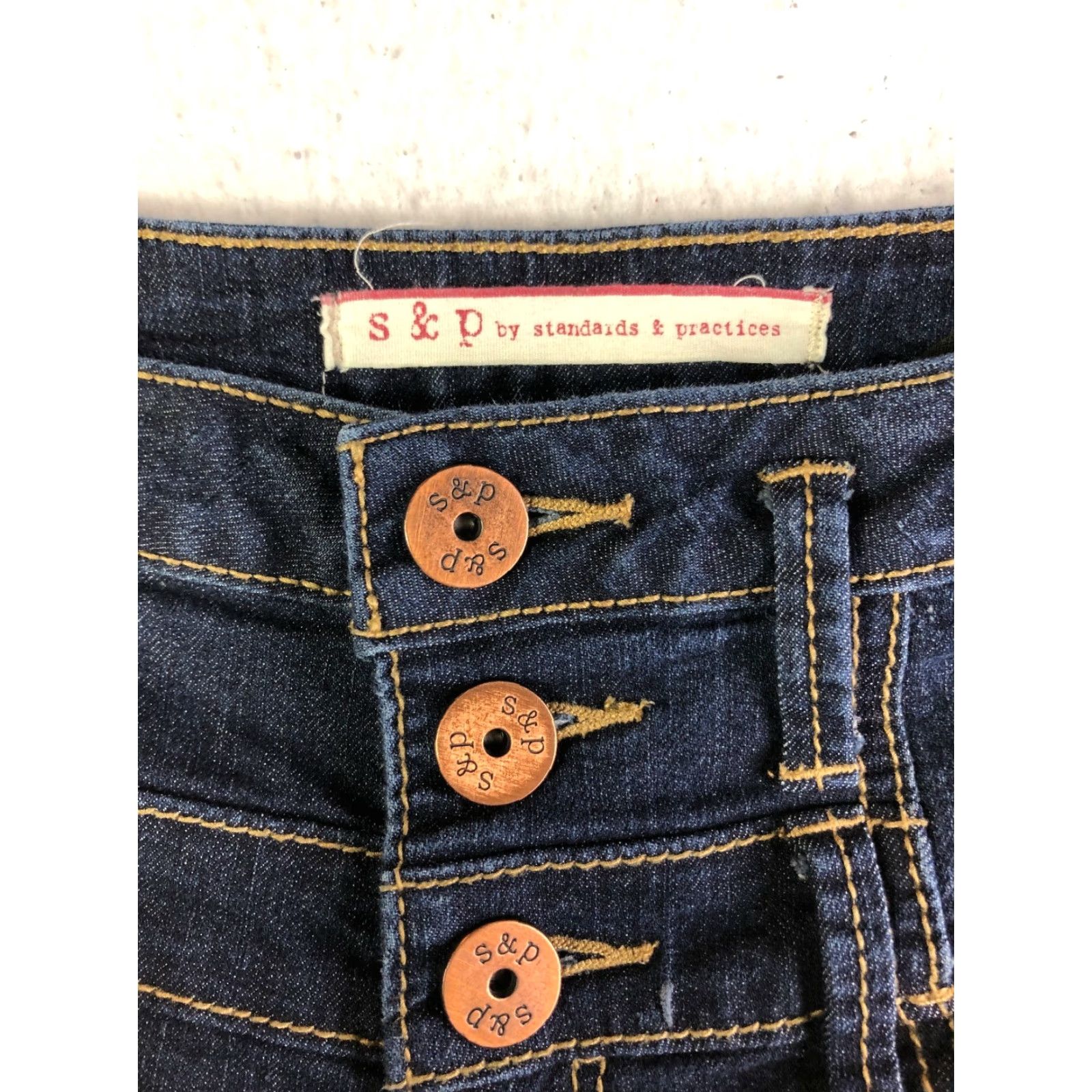 Vintage Standards & Practices Juniors Size 9 High Rise Skinny Dark Wash Blue Denim Jeans Size 30" / US 8 / IT 44 - 7 Thumbnail