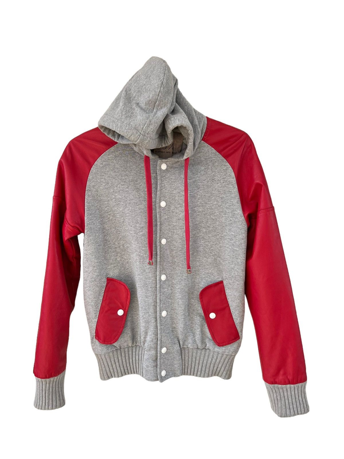 Other 15 1/2 Made in Italy Leather Sleeve Varsity Hoodie Jacket Size US S / EU 44-46 / 1 - 6 Thumbnail