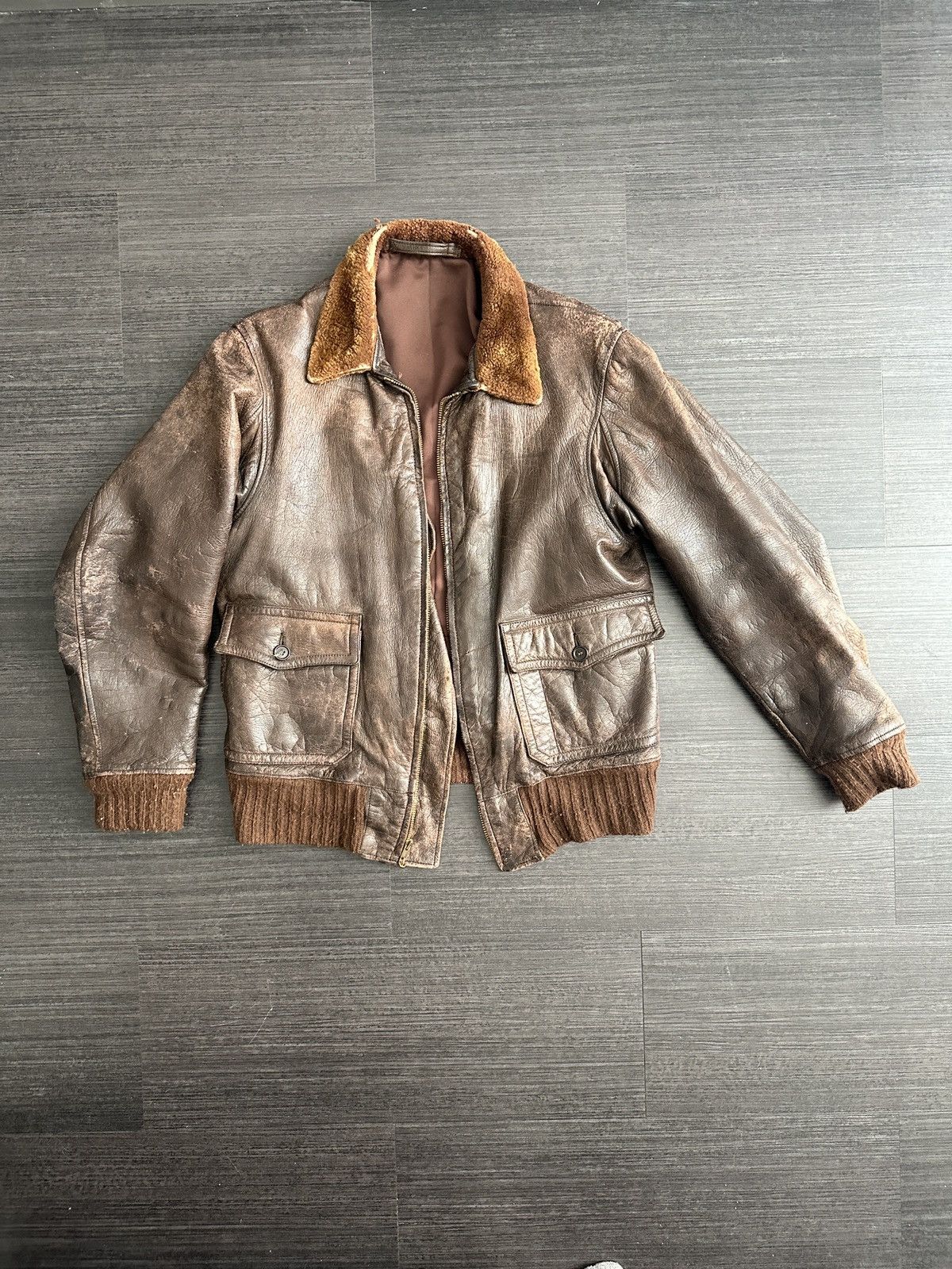 Other 1950s USN G-1 Flight Jacket Size 40(est) Size US M / EU 48-50 / 2 - 1 Thumbnail