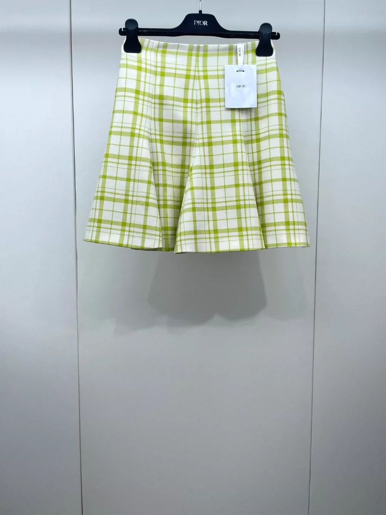 Dior Green plaid skirt 2504-Nextarrow