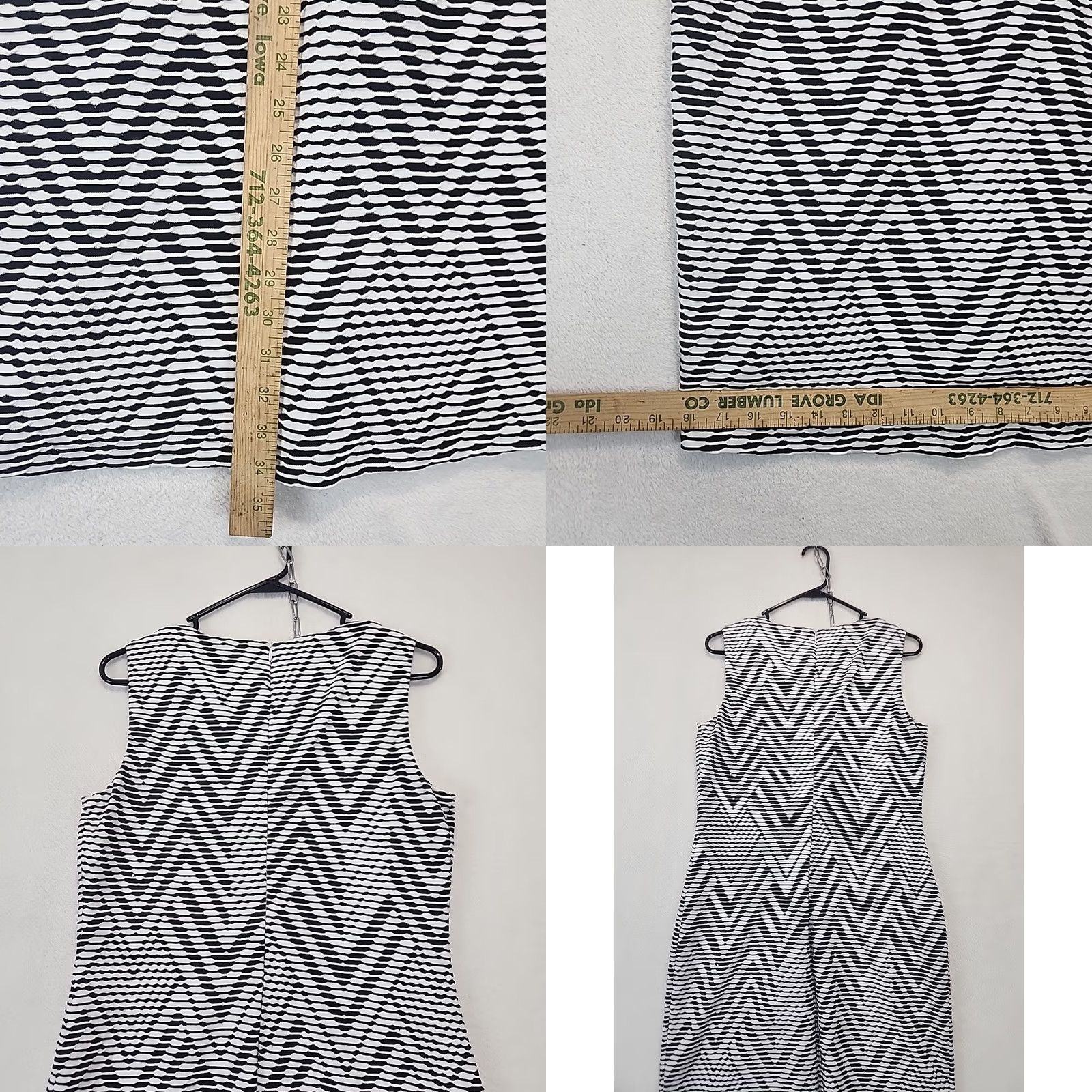 Calvin Klein Calvin Klein Sleeveless Sheath Dress Black White Chevron Print Women's Size 10 Size L / US 10 / IT 46 - 8 Thumbnail