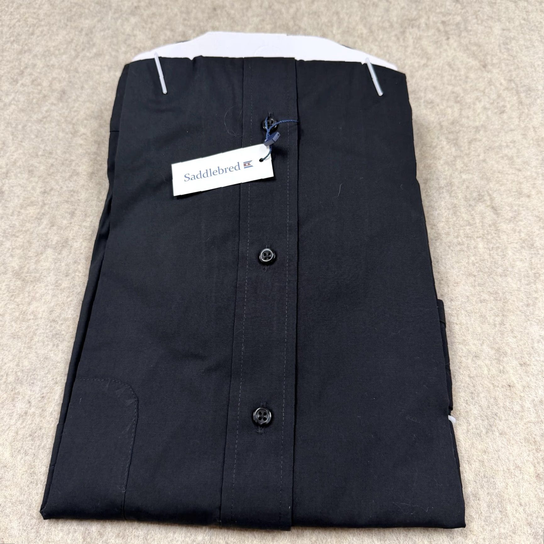 Vintage Saddlebred Dress Shirt Mens 2XL Black 18 Collar Stretch Easy Care Dress Shirt Big & Tall Men Size 48R - 6 Thumbnail