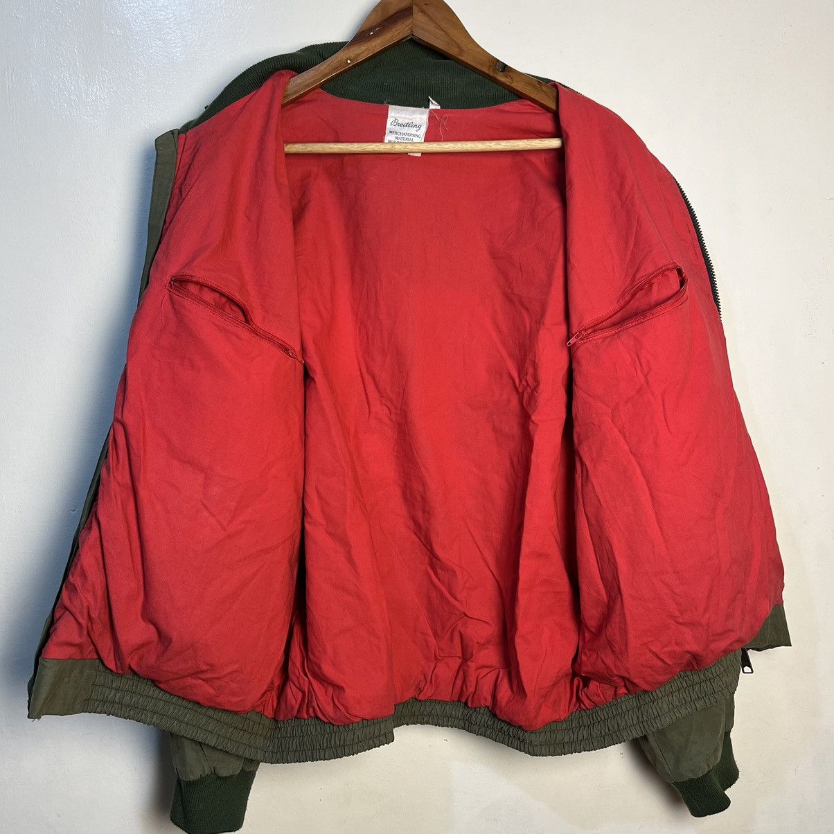 Alpha Industries Vintage Breitling Aviation Pained Waxed Bomber Jacket Size US L / EU 52-54 / 3 - 17 Thumbnail