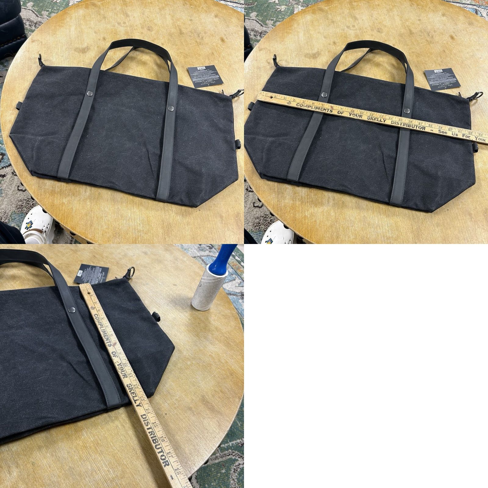 John Varvatos John Varvatos Weekend Bag Duffle Gray Cotton Blend Travel New Washed Faded Canvas Men Bag Size ONE SIZE - 8 Thumbnail