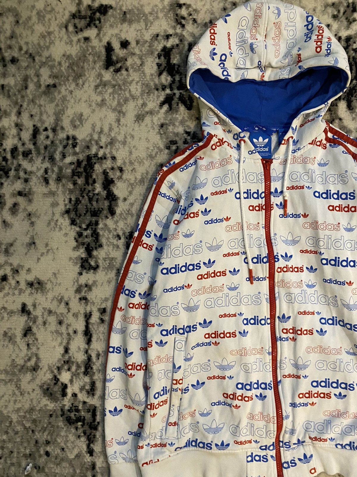 Adidas × Vintage Vintage Adidas Zip Hoodie Monogram S Size Size US S / EU 44-46 / 1 - 5 Thumbnail