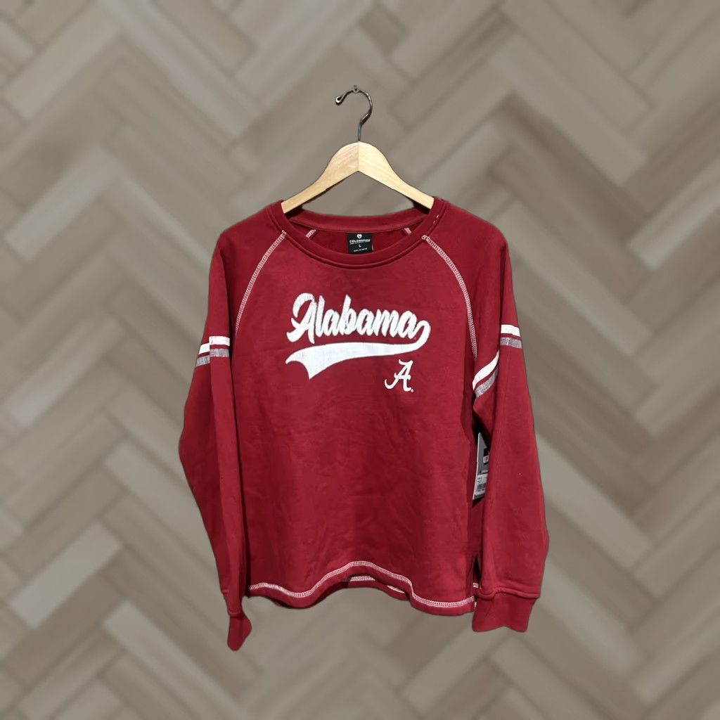 Vintage Coloseum Womans Alabama Womens Red Long Sleeve Pullover Sweatshirt Sz Large NWT Size L / US 10 / IT 46 - 1 Thumbnail