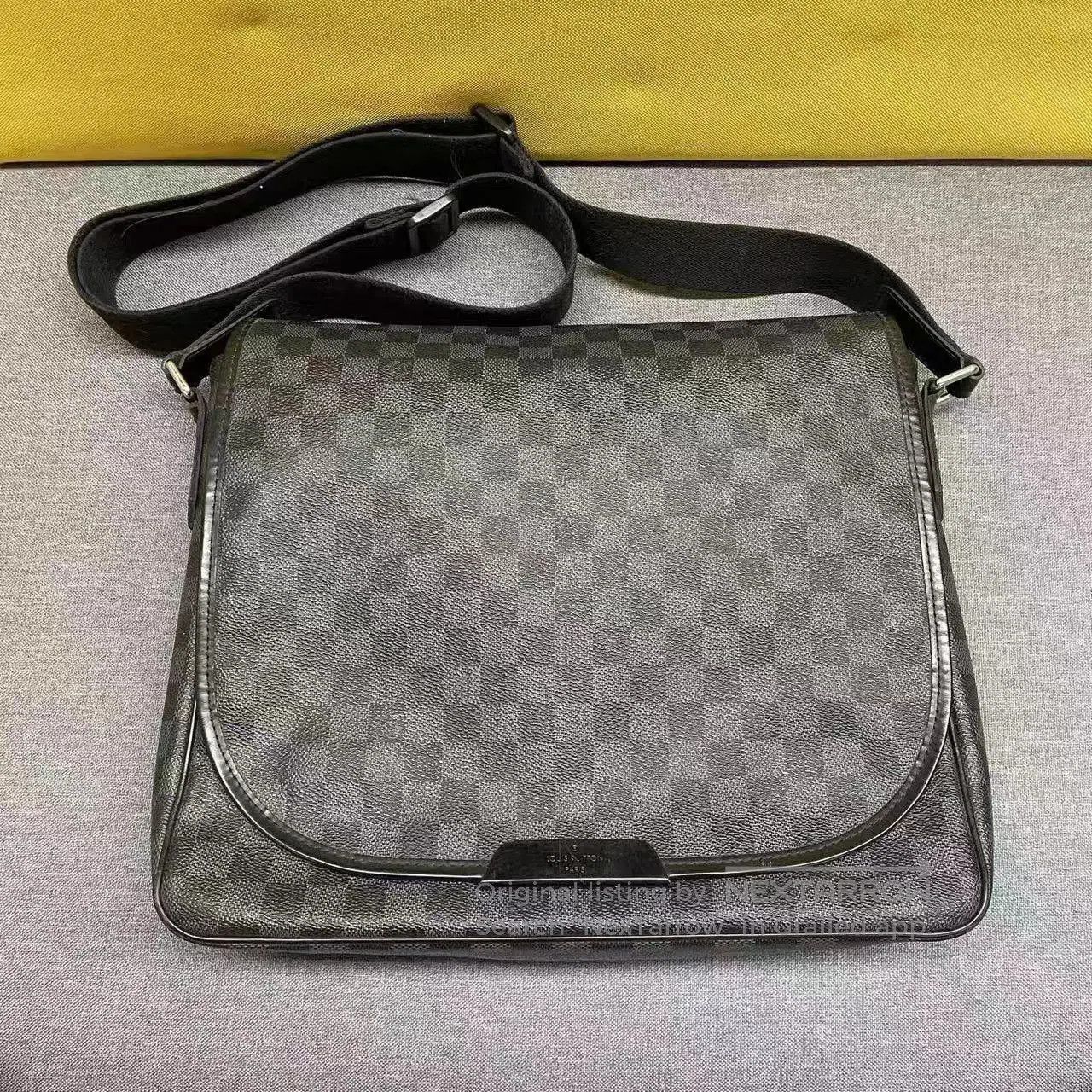 Louis Vuitton Black Checkered Crossbody Messenger Bag. Size ONE SIZE - 1 Thumbnail