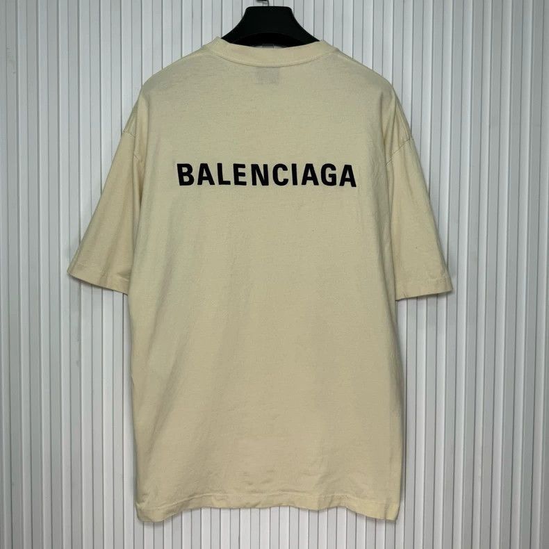 Balenciaga Balenciaga Khaki Logo Short Sleeve TShirt-2505 Size US M / EU 48-50 / 2 - 2 Thumbnail