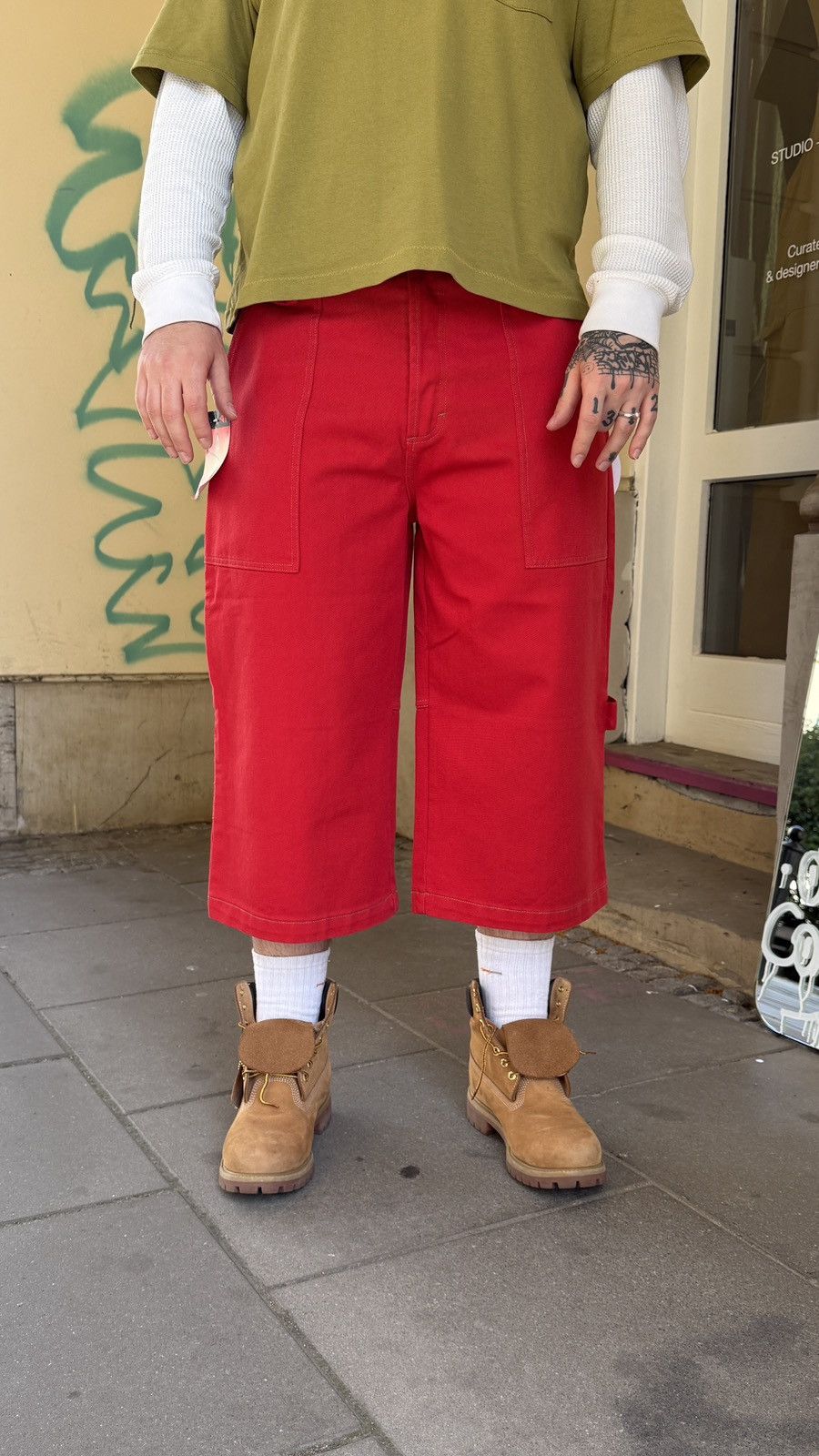 JNCO Stuka red basic jorts - W38 Size US 38 / EU 54 - 1 Thumbnail