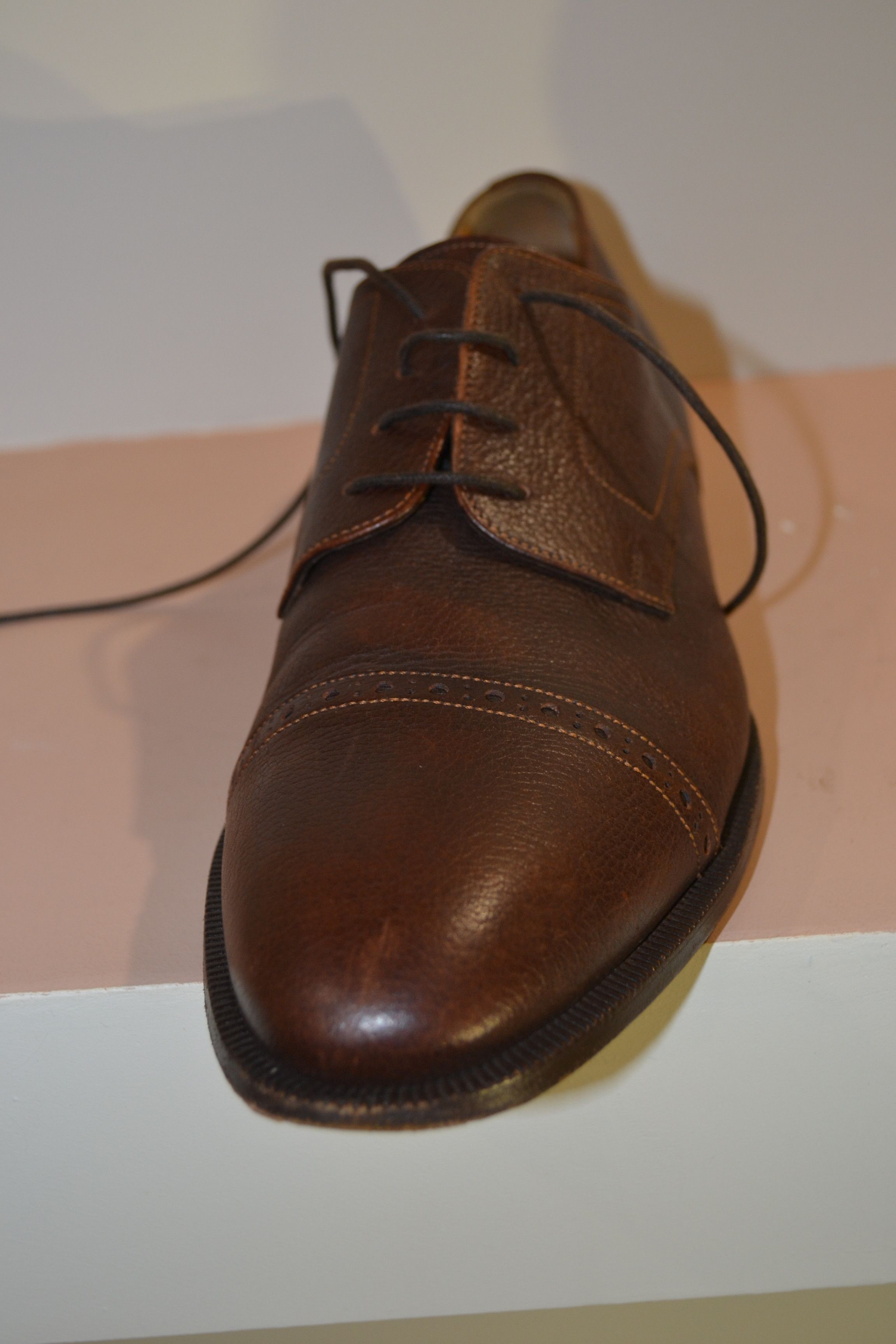 Santoni Santoni Classico Vero Cuoio Italian Cap Toe Oxford Shoes Size US 7.5 / EU 40-41 - 4 Thumbnail