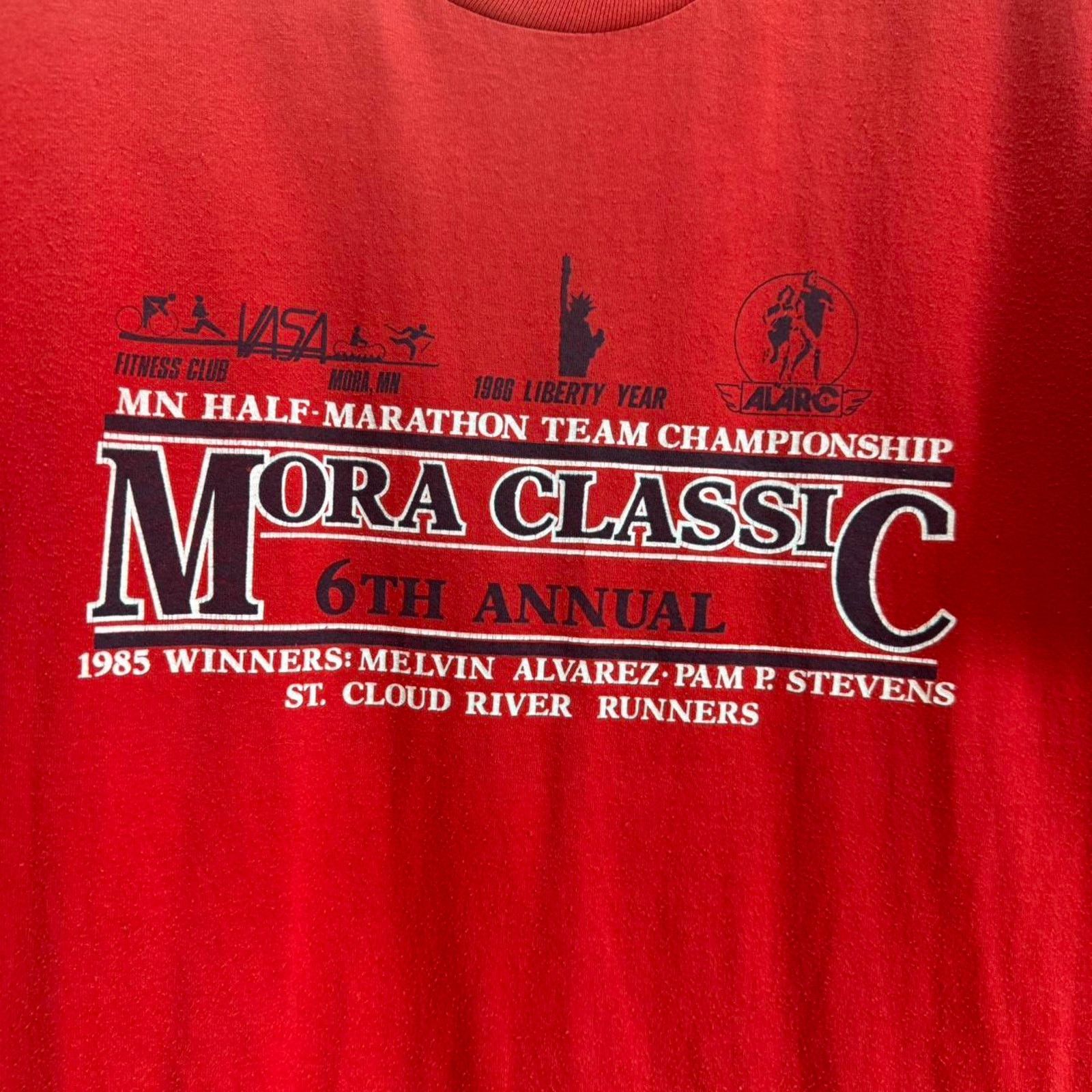 Vintage Vintage 80s Marathon Running T-Shirt Size US L / EU 52-54 / 3 - 3 Thumbnail
