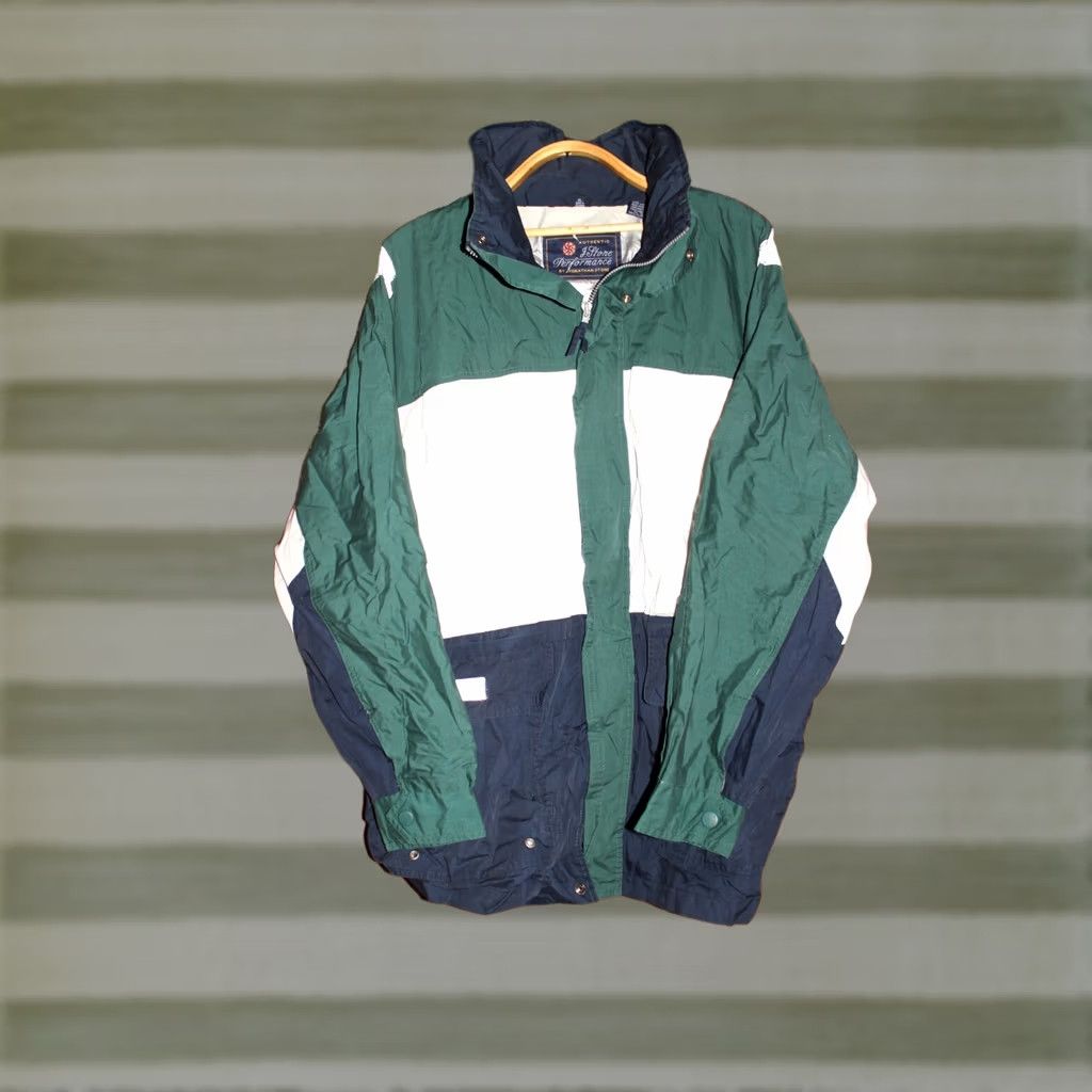 Vintage VINTAGE Jonathan Stone Jacket Unisex Adults XL Green White wind-rain jacket Mens Size US XL / EU 56 / 4 - 1 Thumbnail