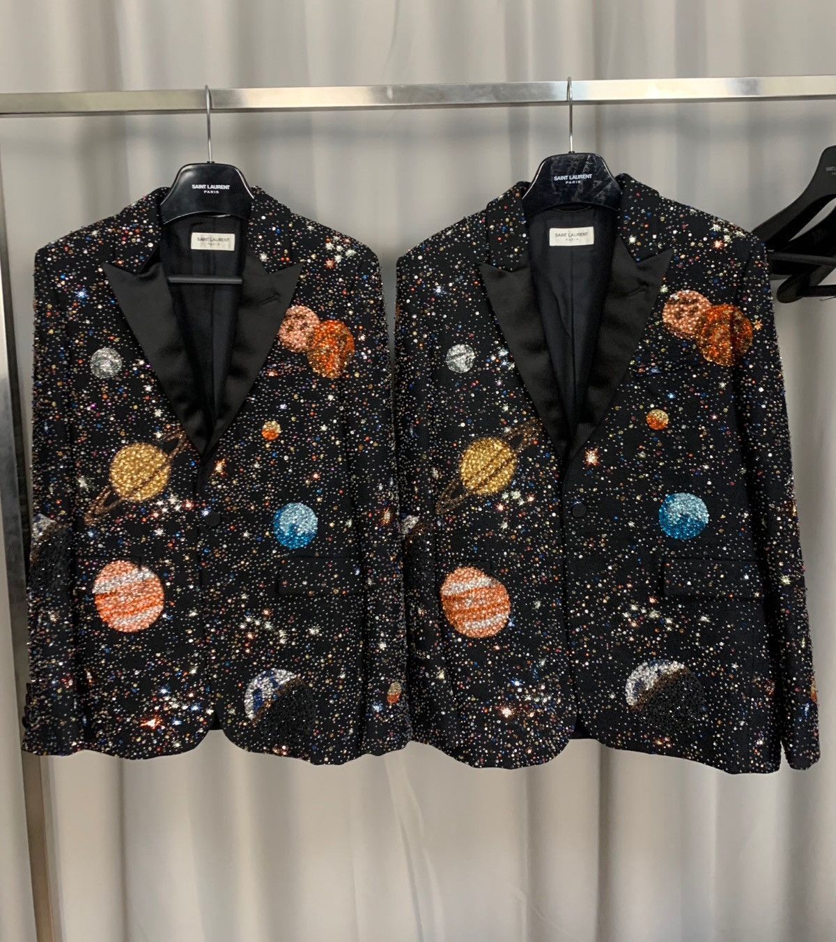 Hedi Slimane Saint Laurent 2016FW Galaxy Embroidered Blazer Size 50S - 1 Thumbnail