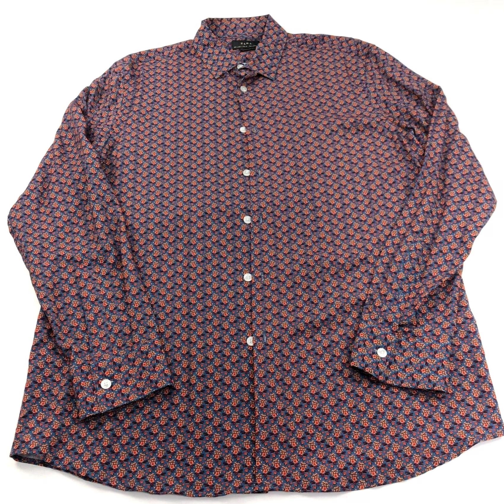 Zara Zara Shirt Regular Floral Button-Up Viscose Multicolor L Men’s Casual Collar LS Mint Large Size US L / EU 52-54 / 3 - 2 Thumbnail