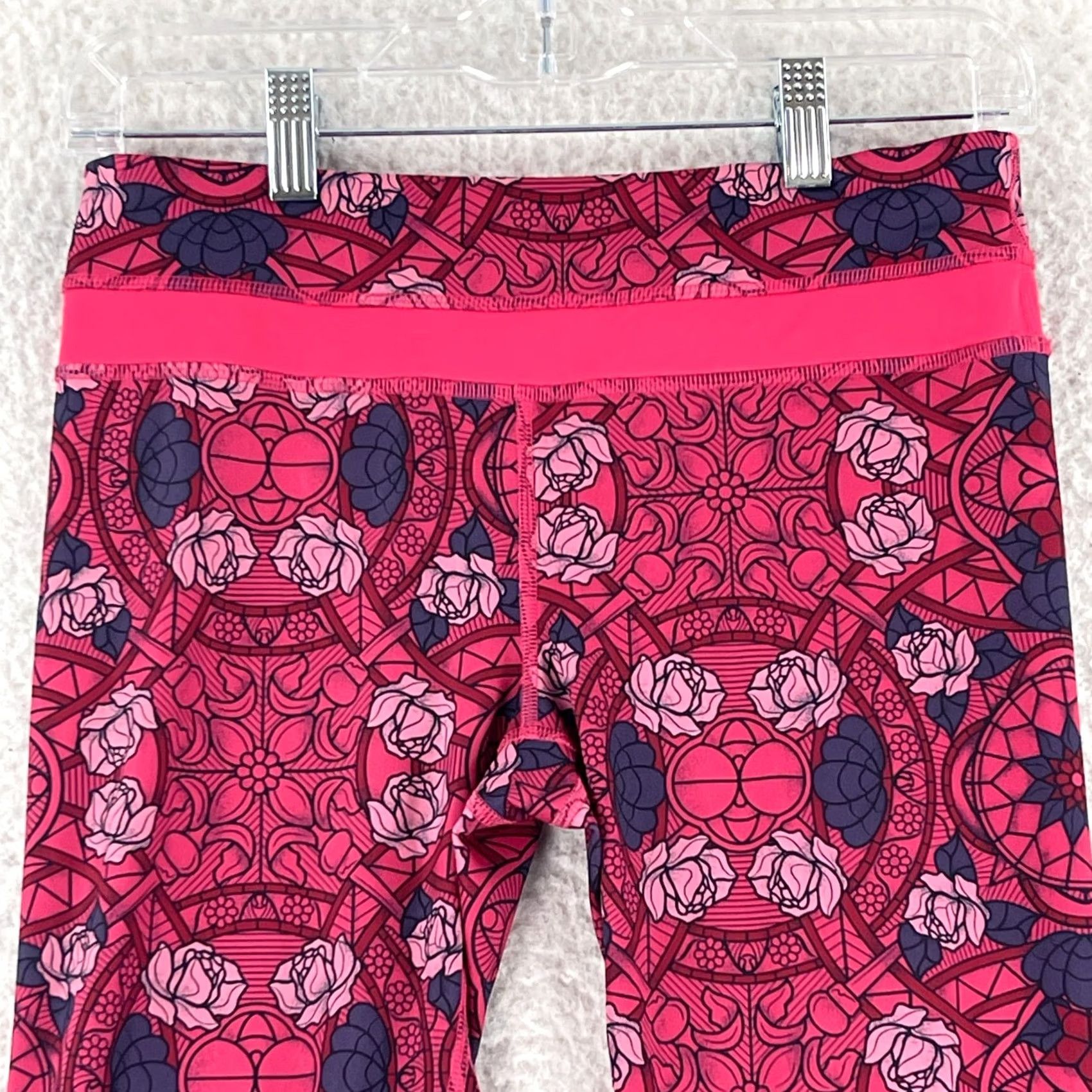 Lululemon Lululemon Inspire Crop II Leggings Womens Size 6 Pink Floral Pull On Yoga Gym Crop Leggings Varsity style Size 27" / US 4 / IT 40 - 2 Thumbnail