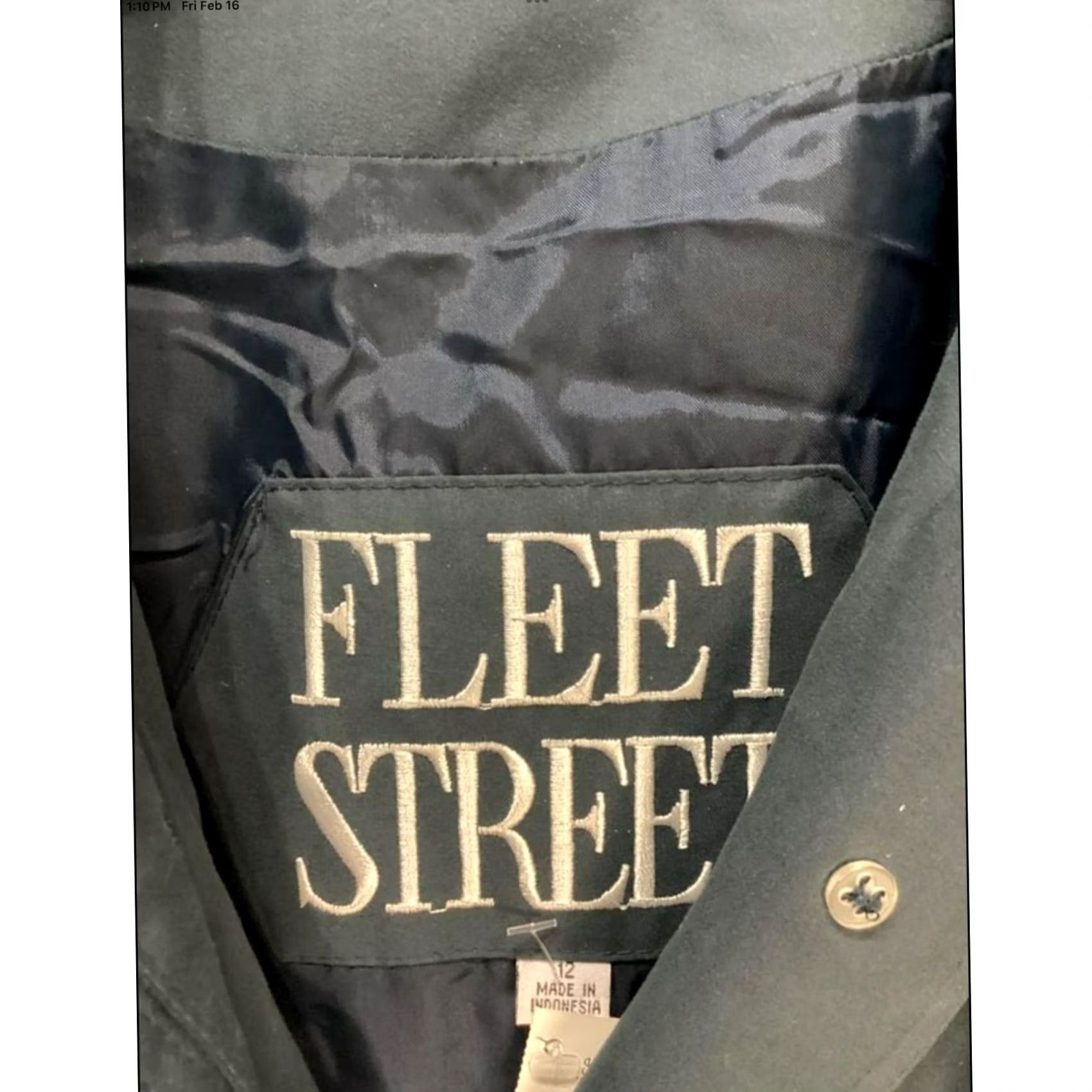 Vintage VINTAGE Fleet Street Trench Coat Women’s Coat Long 12 Blue Solid Pattern Jacket Mens? Size XL / US 12-14 / IT 48-50 - 5 Thumbnail
