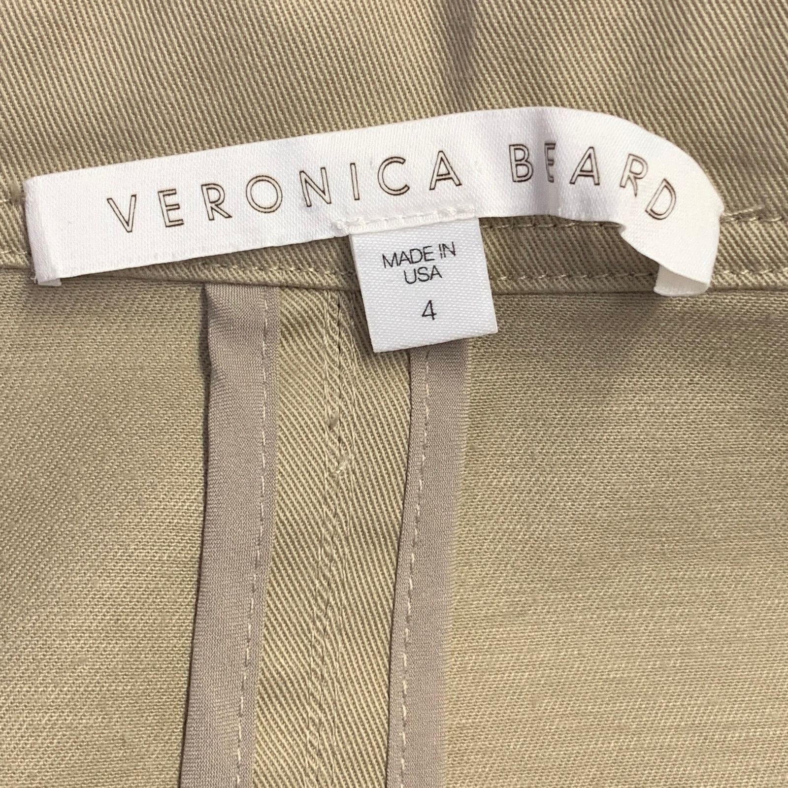 Veronica Beard Tan Black Cotton Blend Contrast Trim Zip Snaps Twill Jacket Size S / US 4 / IT 40 - 5 Thumbnail